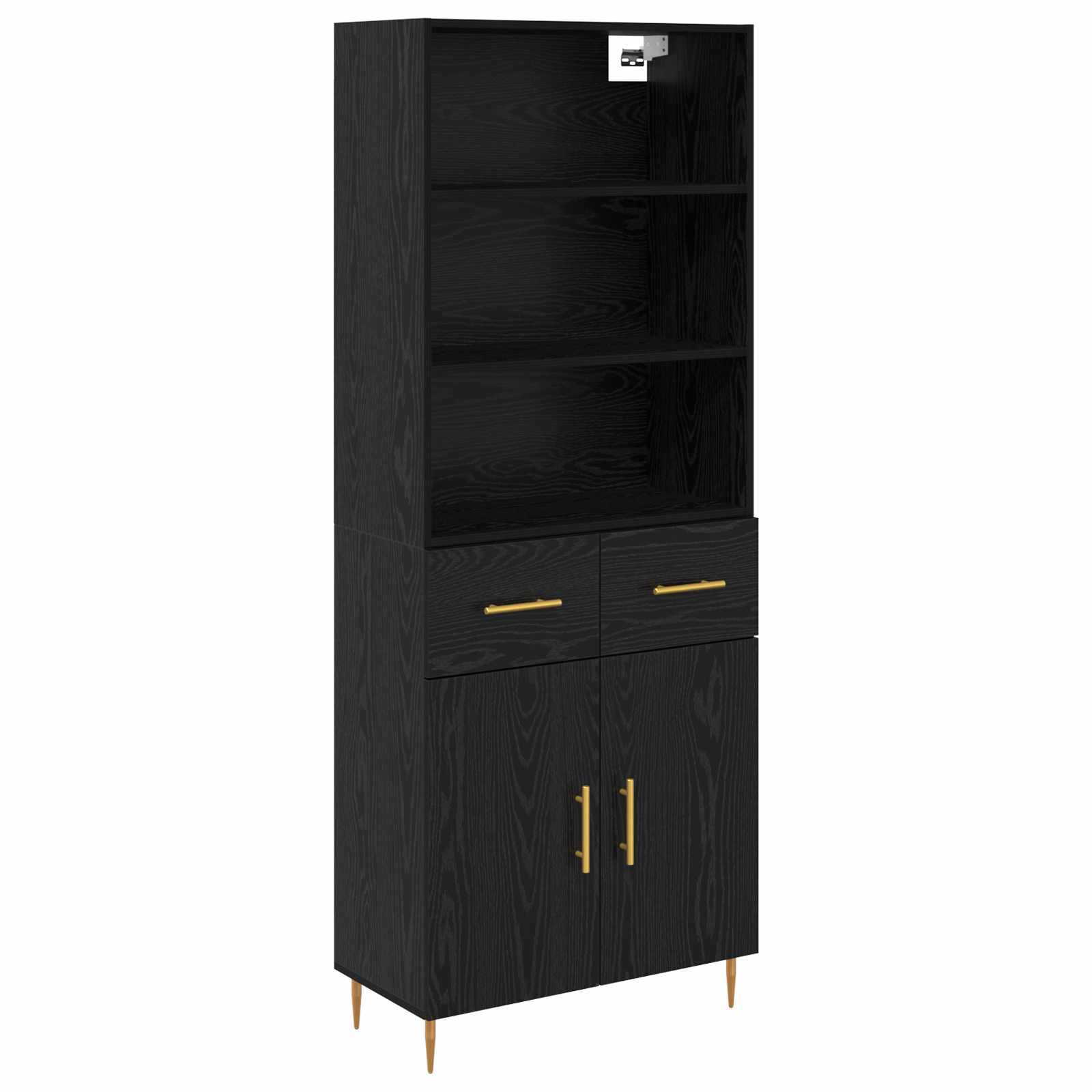 Highboard Hochglanz-Weiß 69,5x34x180 cm Holzwerkstoff