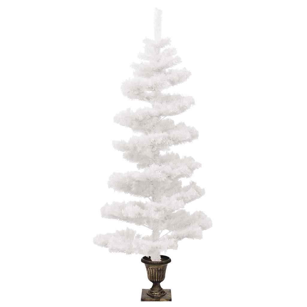 Spiral-Weihnachtsbaum mit Beleuchtung und Ständer Weiß 180 cm