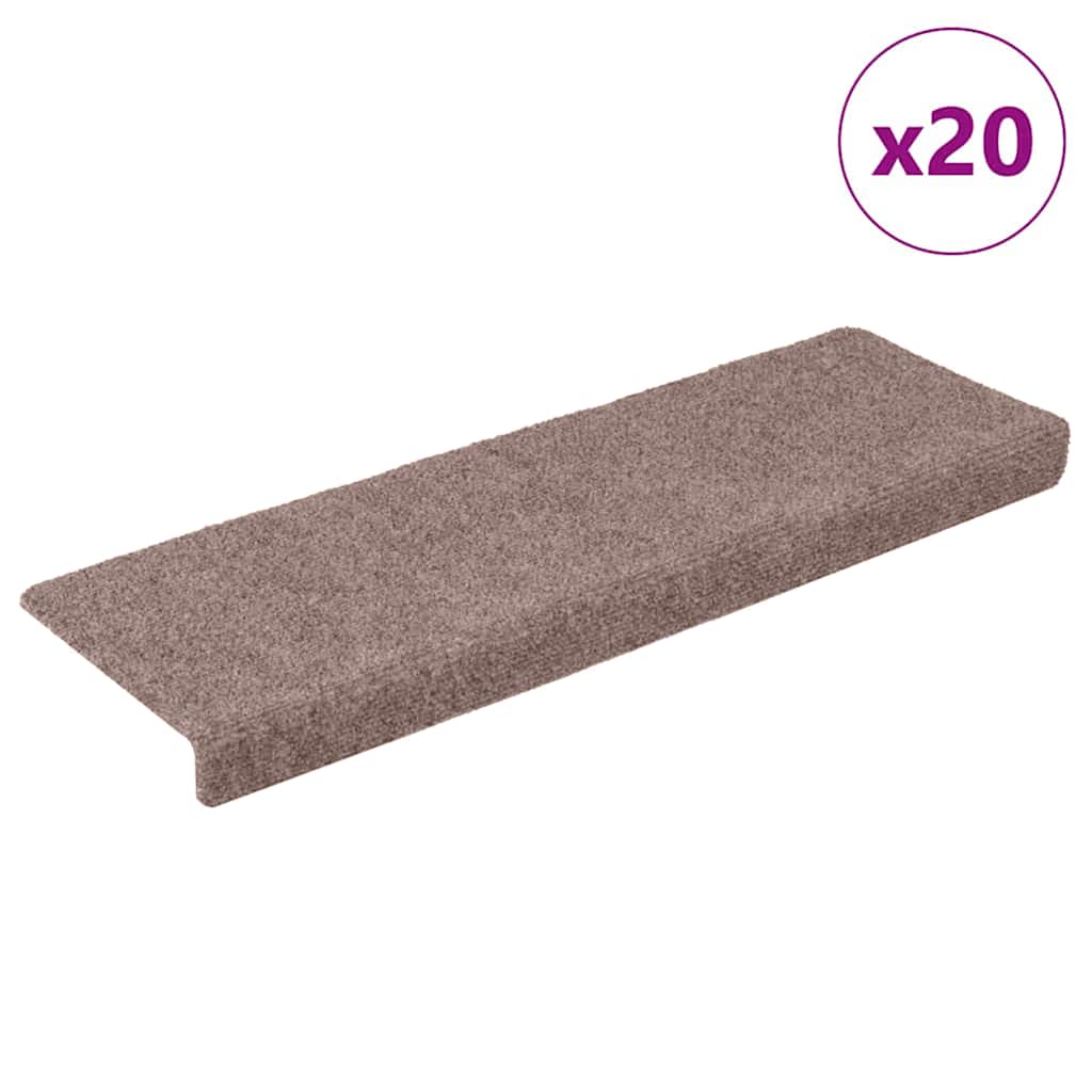 Stufenmatten Selbstklebend 15 Stk. 65x21x4 cm Hellbraun Rechteckiger Rand