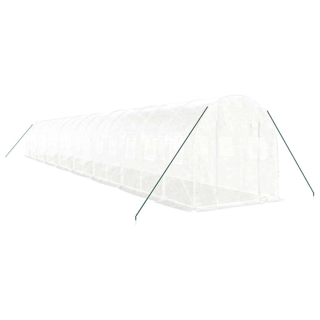 Gewächshaus mit Stahlrahmen Weiß 8 m² 4x2x2 m