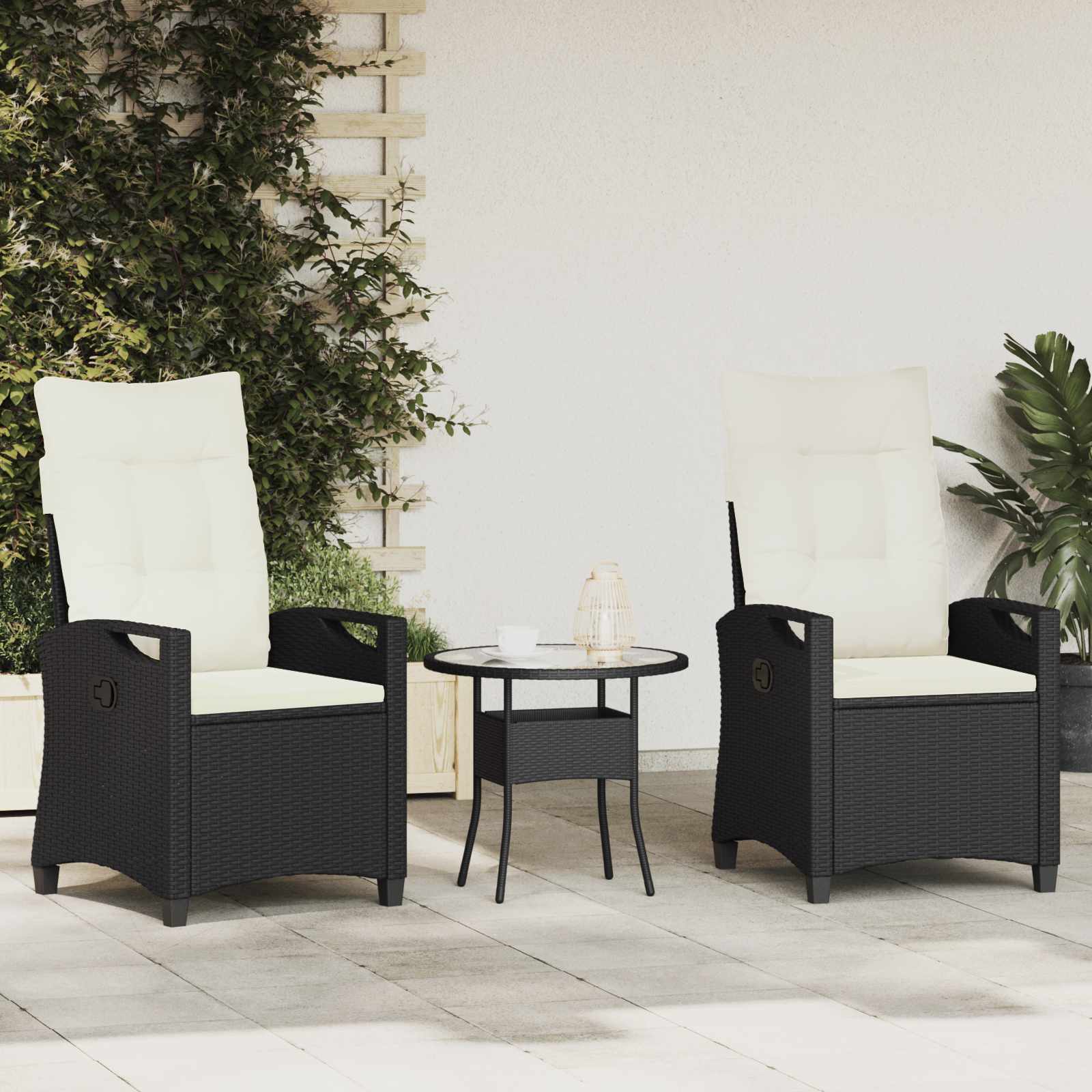 Gartenstuhl 2 pcs Schwarz 56 x 64 x 94 cm Stahl und Polyester
