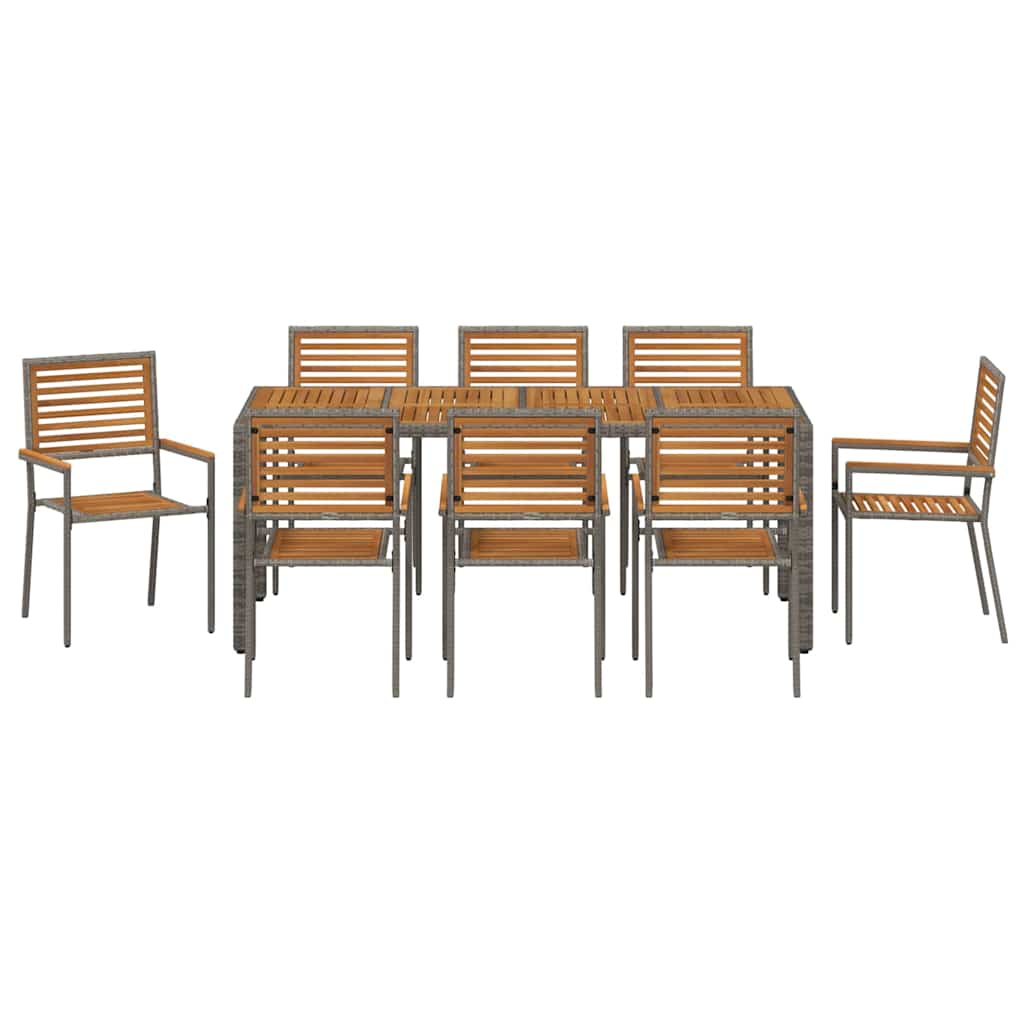 Garten Essgruppe 3 pcs Schwarz und Braun Poly-Rattan