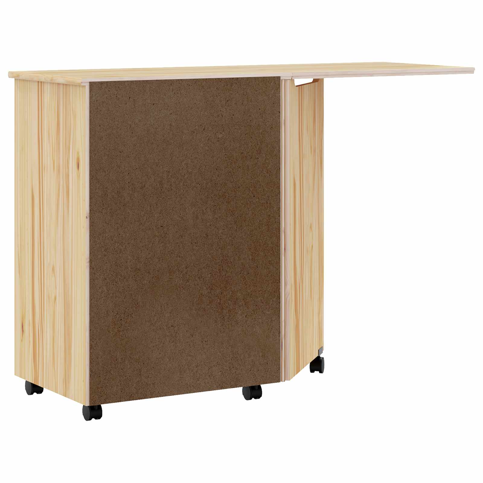 Rollschrank mit Schreibtisch MOSS Honigbraun Massivholz Kiefer