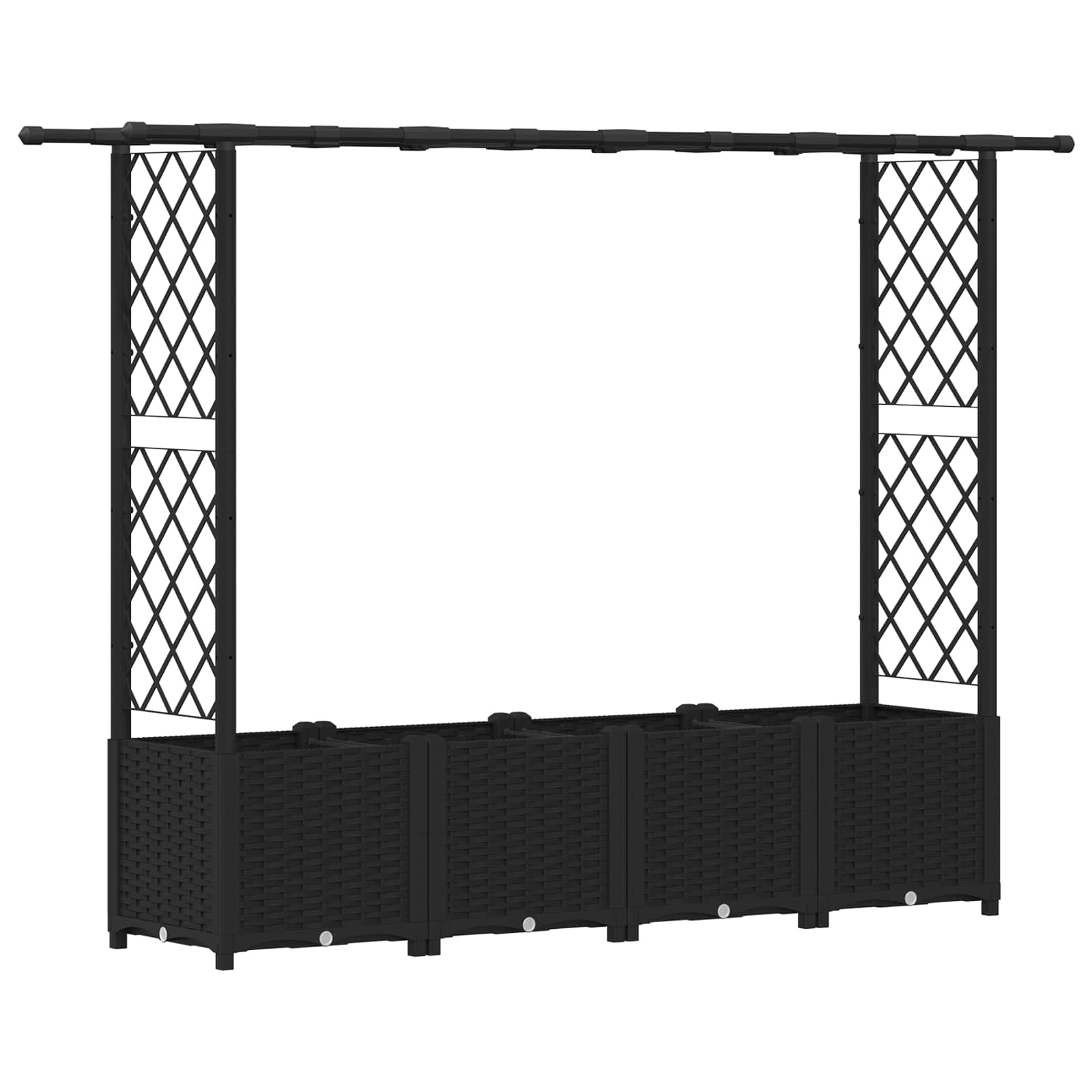 Hochbeet mit Rankgitter und Dach Braun 124 x 40 x 123 cm PP