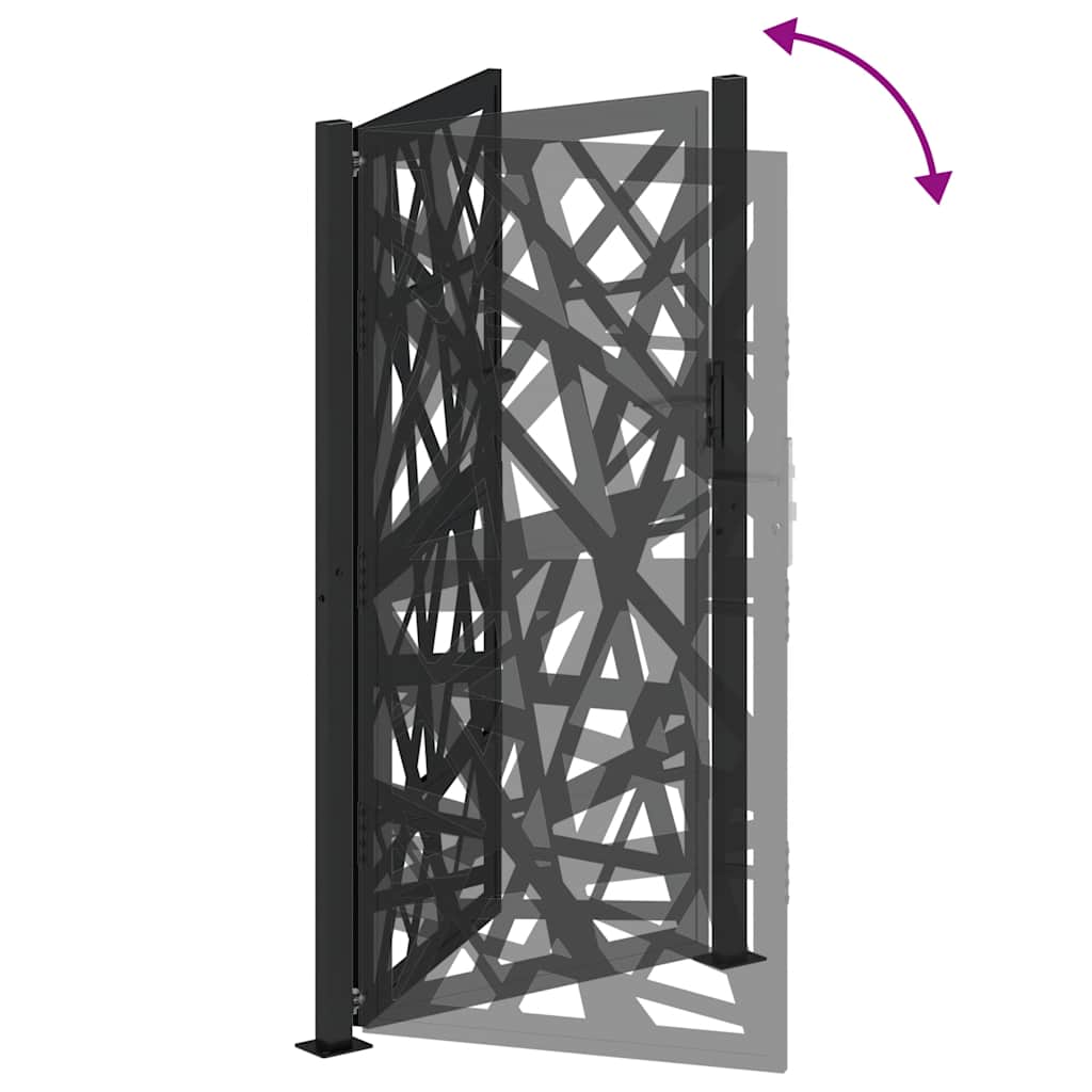 Gartentor Schwarz 100x100 cm Stahl Lichtdesign