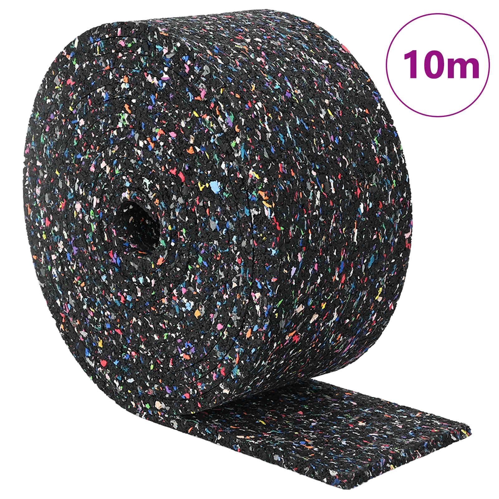 Gummi-Granulat-Rolle Schwarz 200 x 5 x 0,3 cm Gummi
