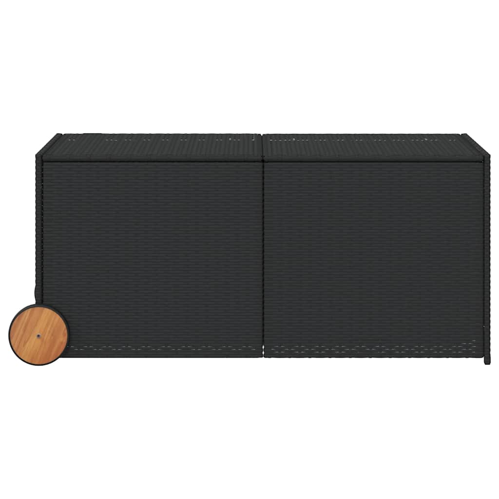Gartentruhe Schwarz 283L Poly Rattan