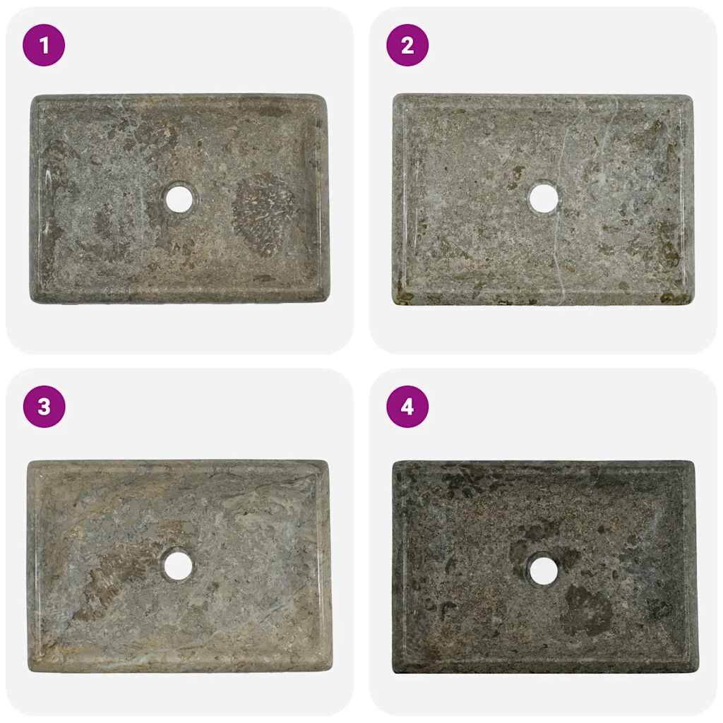 Waschbecken Creme 50x35x10 cm Marmor