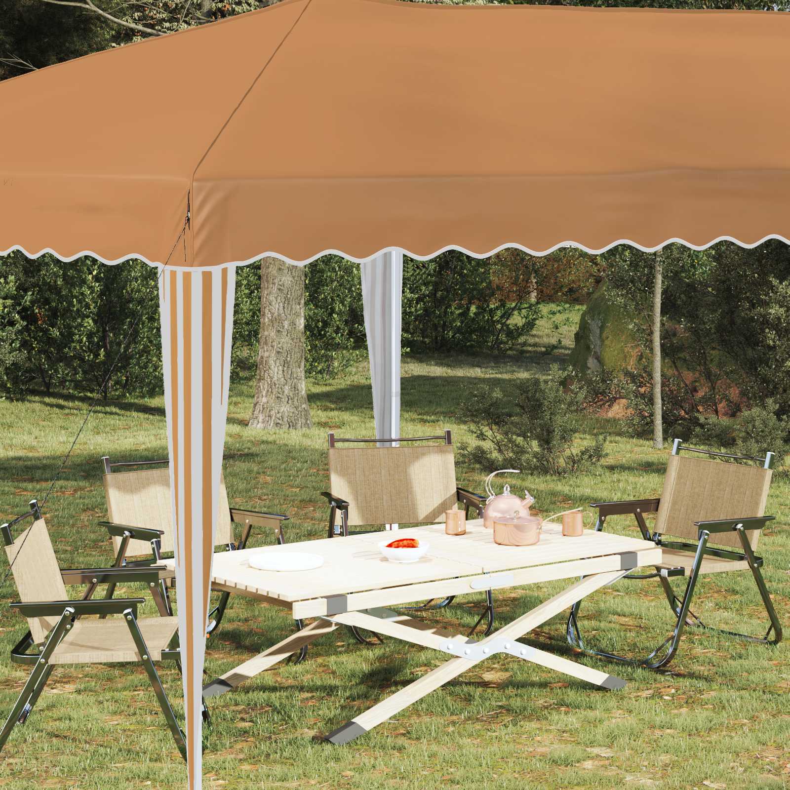 Pop-up Partyzelt 575 x 290 x 245 cm Creme