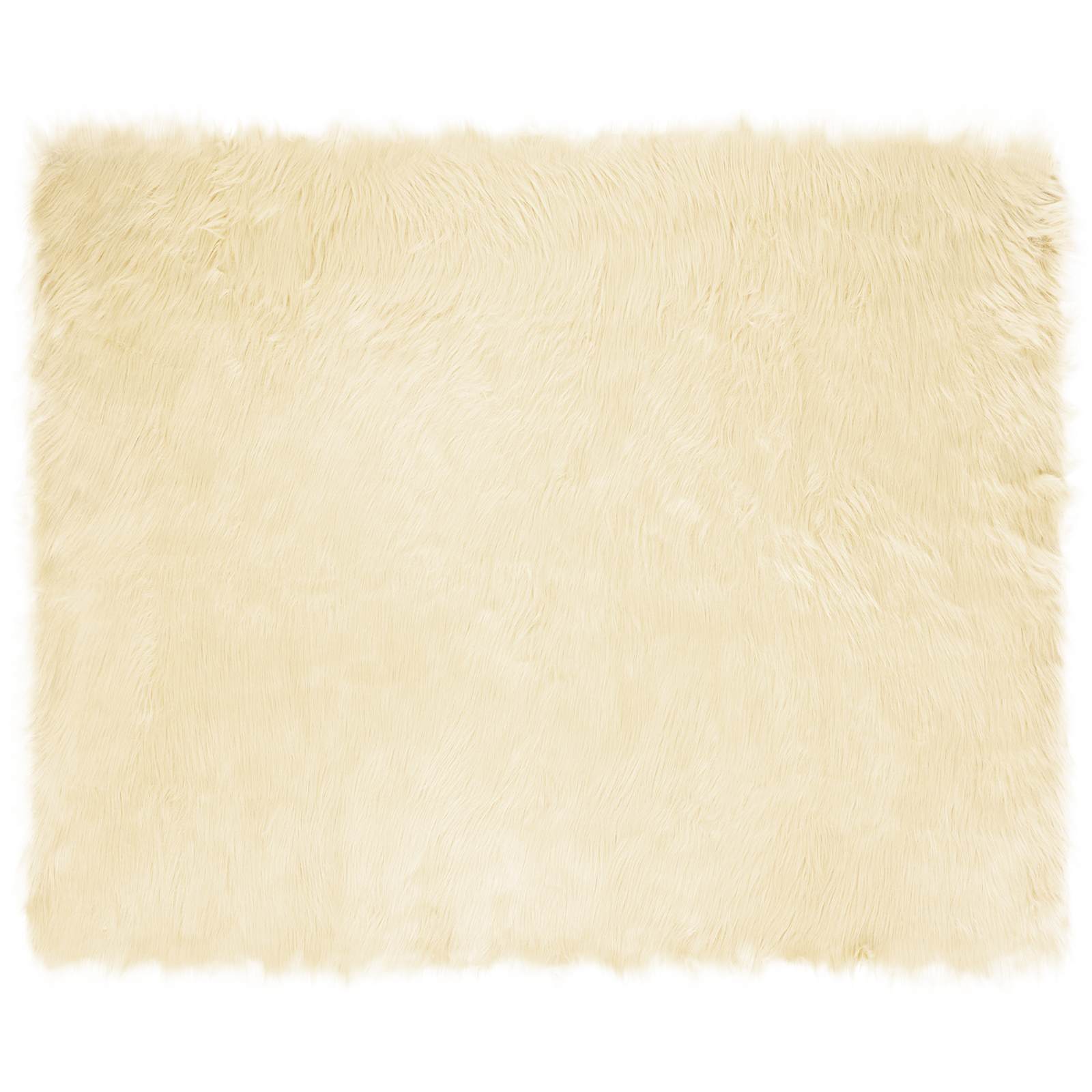 Teppich aus Kunstschaffell TAFALLA Weiß 60 x 110 cm Polyester