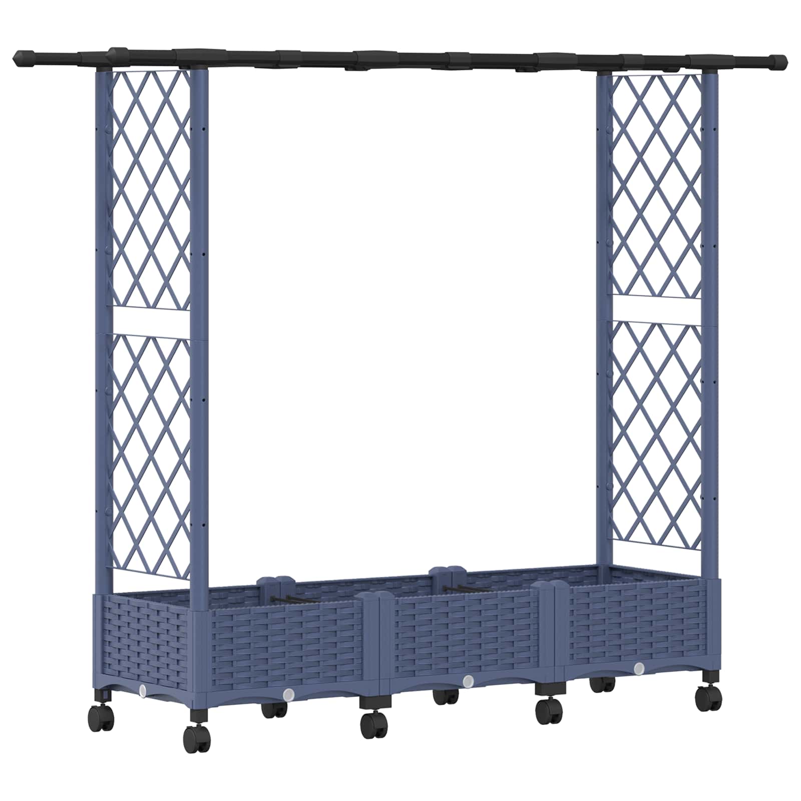 Hochbeet mit Rankgitter und Dach Braun 124 x 40 x 123 cm PP