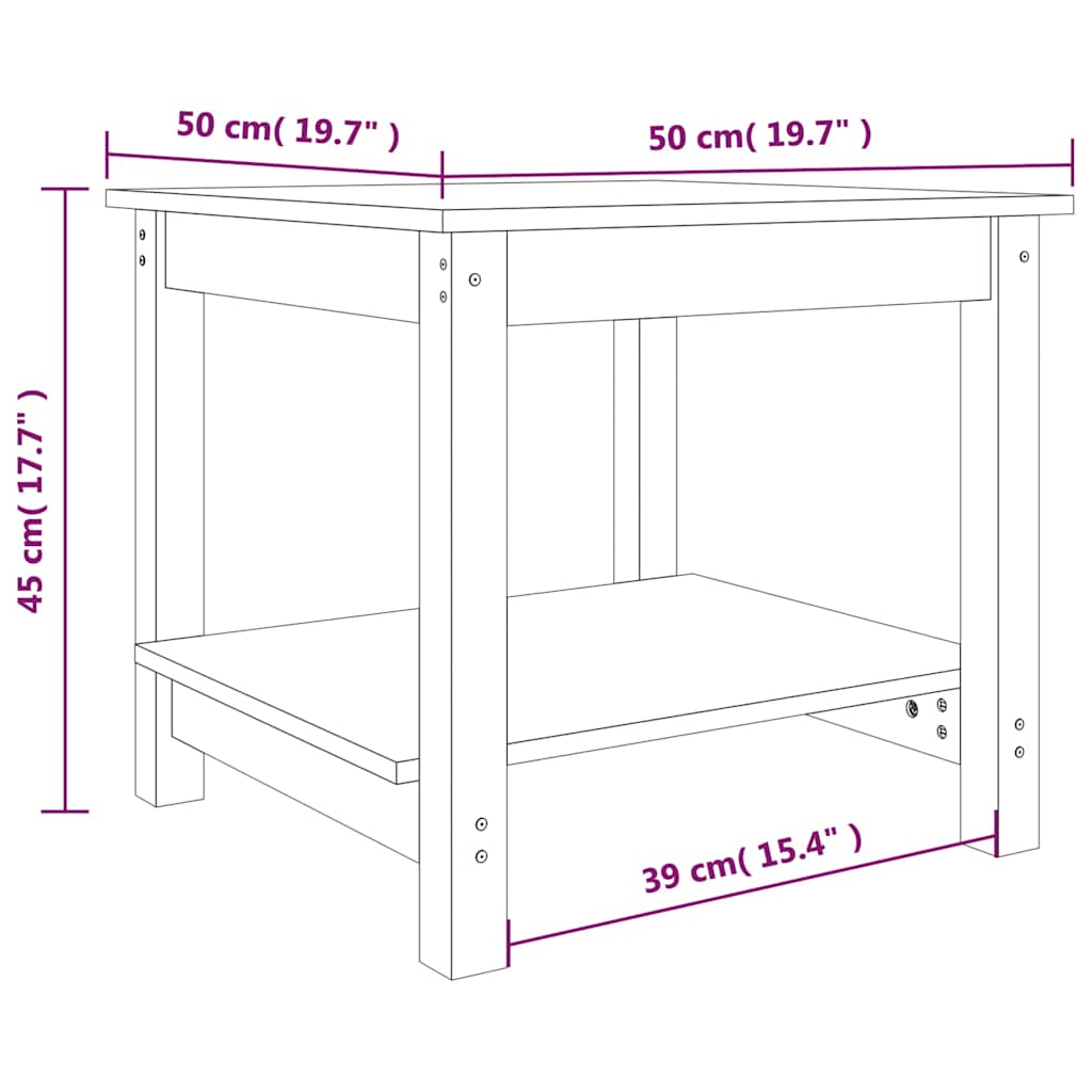 Couchtisch 110x55x45 cm Massivholz Kiefer