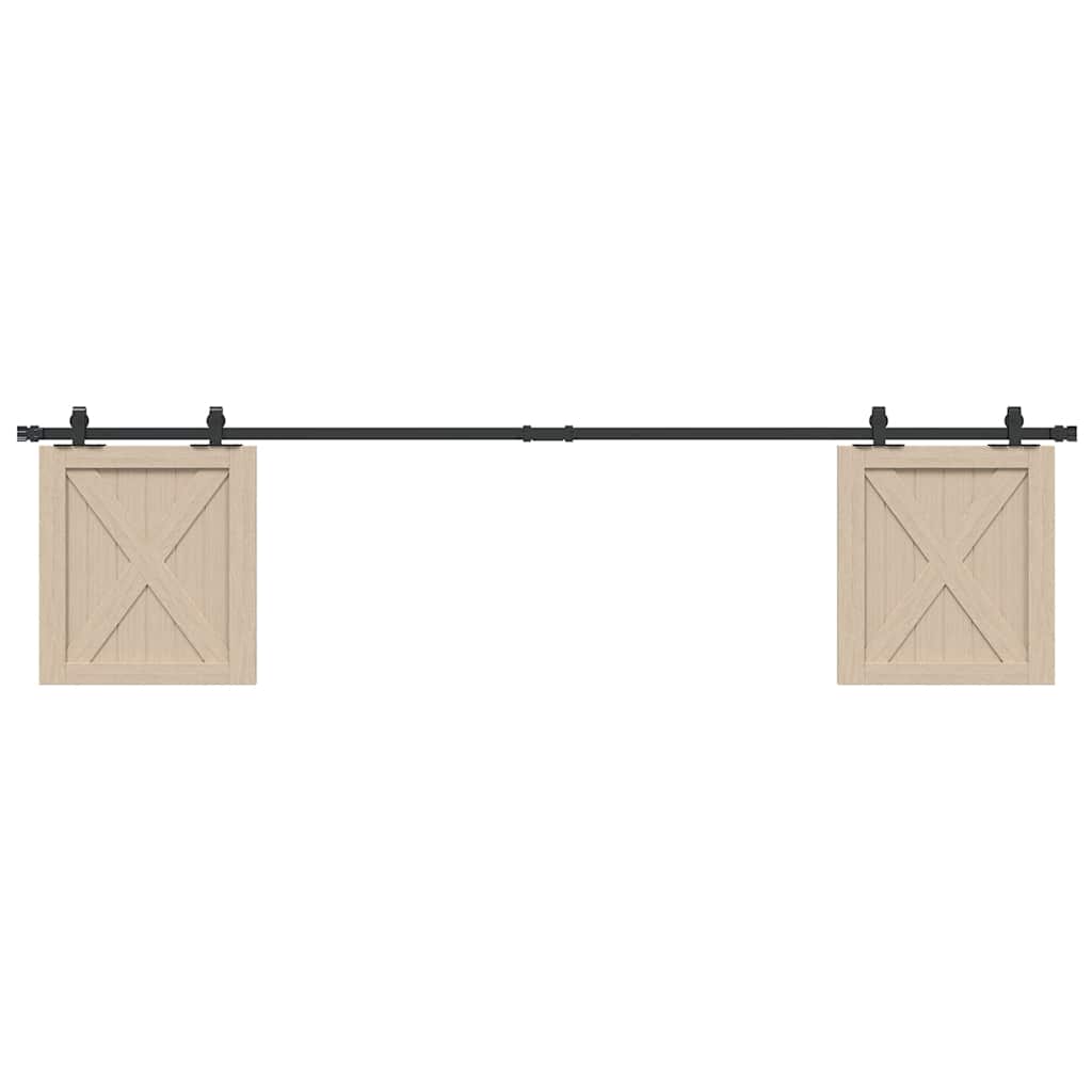 Schiebetürbeschlag Set für Schranktüren 91 cm Karbonstahl