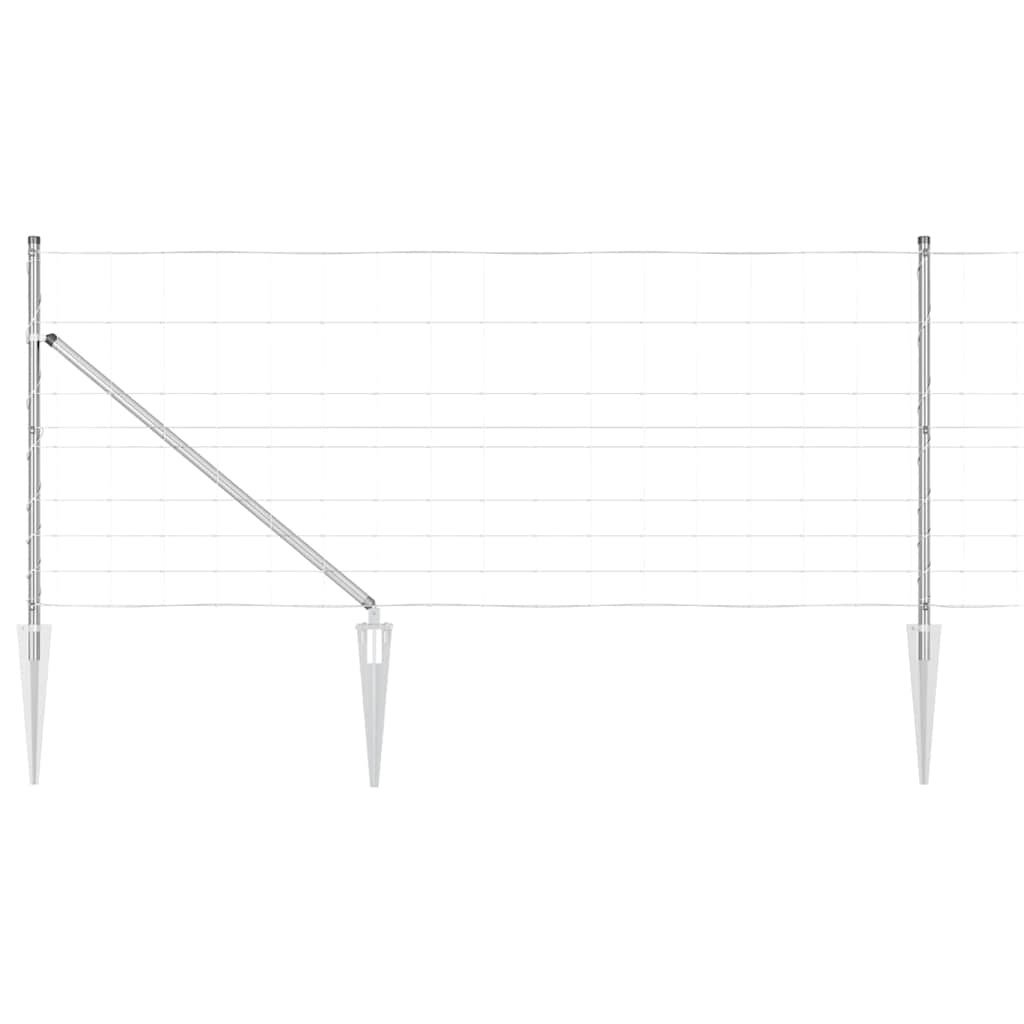 Ground Fix Geschweißter Drahtzaun 25 x 0,8 m Silber Netz