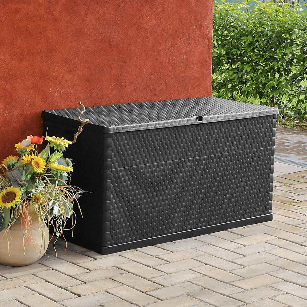 Garten-Aufbewahrungsbox Braun 120x56x63 cm PP Rattan