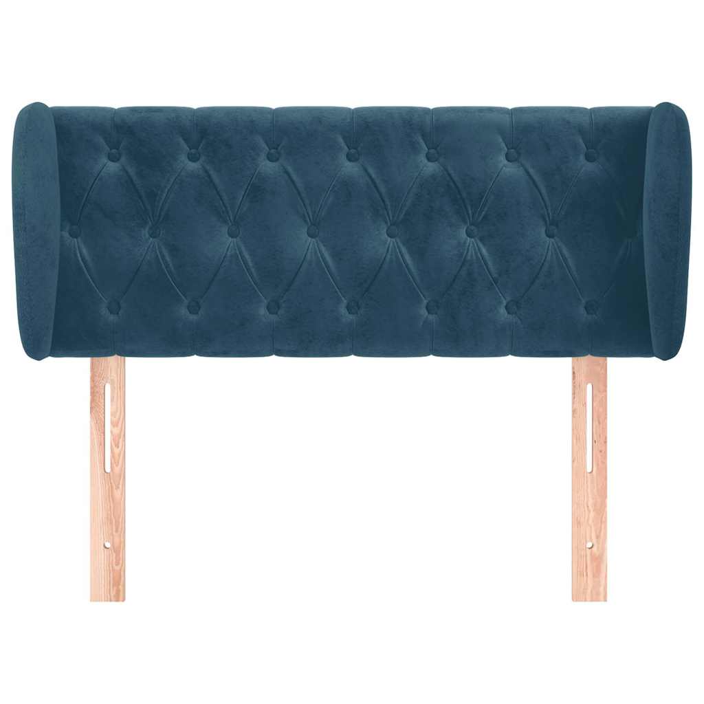 Kopfteil mit Ohren Dunkelblau 93x23x78/88 cm Samt