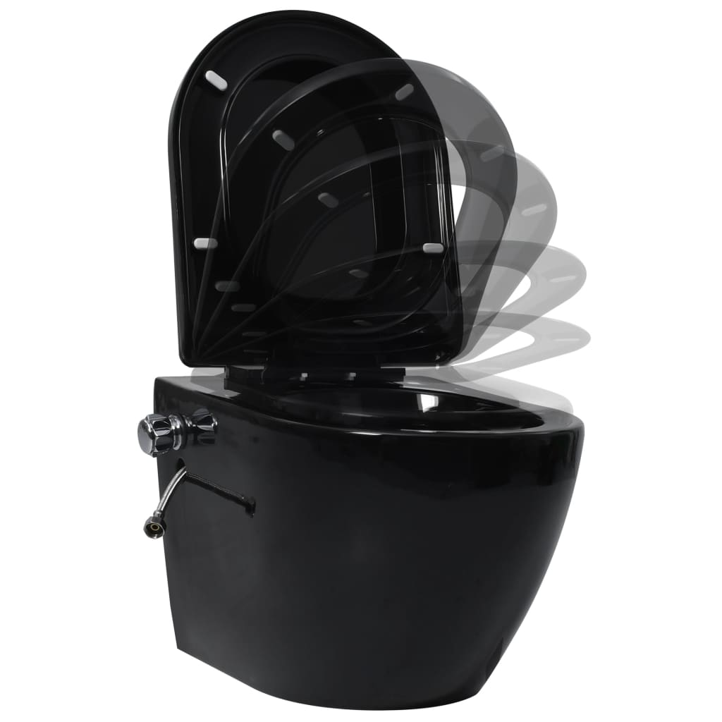 Wand-WC ohne Spülrand mit Bidet-Funktion Keramik Weiß