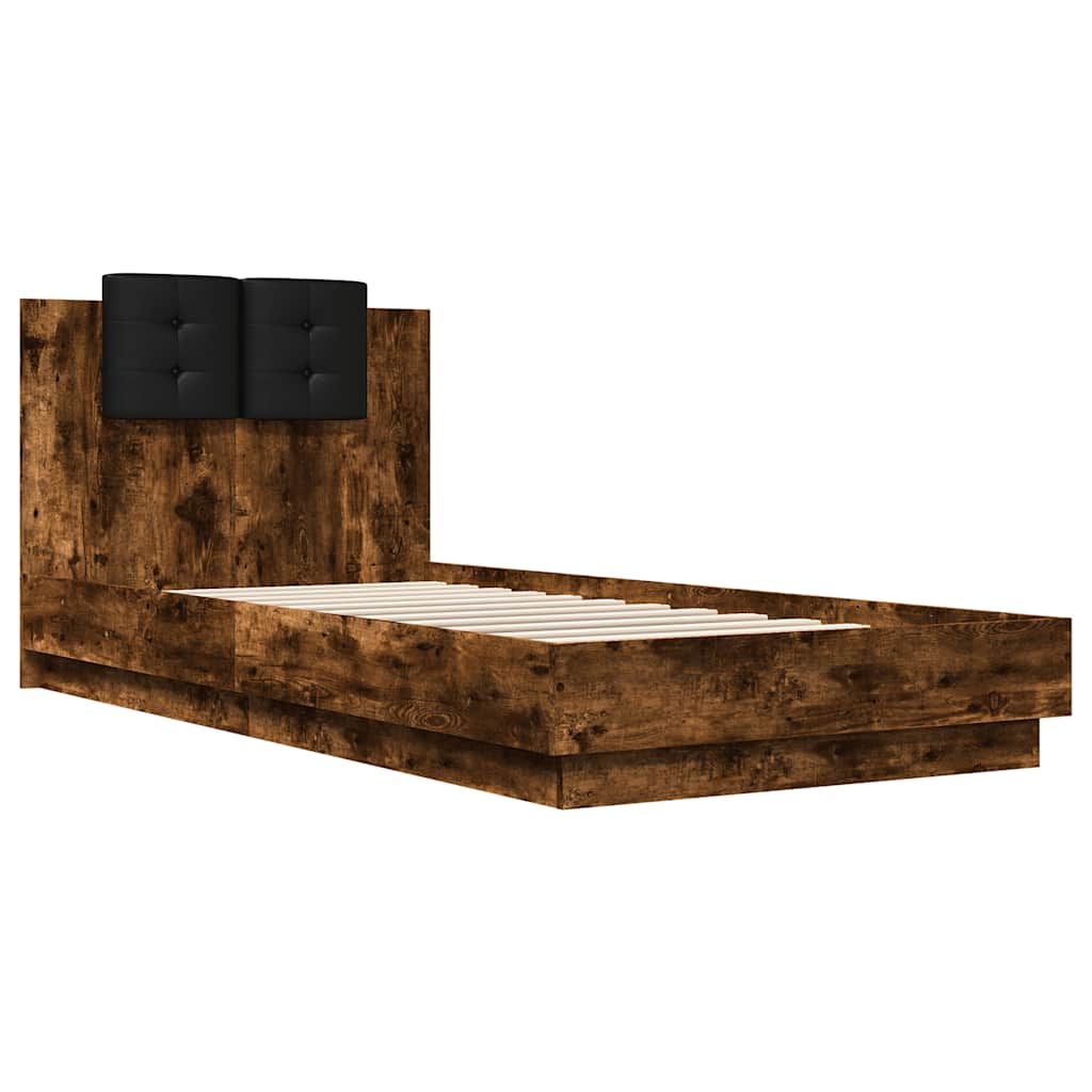 Bettgestell mit Kopfteil Grau Sonoma 180x200 cm Holzwerkstoff