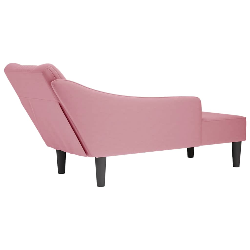Chaiselongue mit Rechter Armlehne Blau Samt