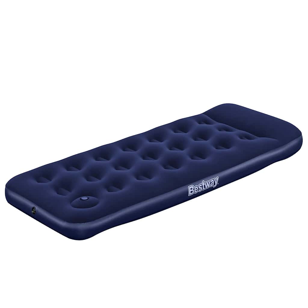 Bestway Luftmatratze Aufblasbar Beflockt mit Fußpumpe 185x76x28 cm