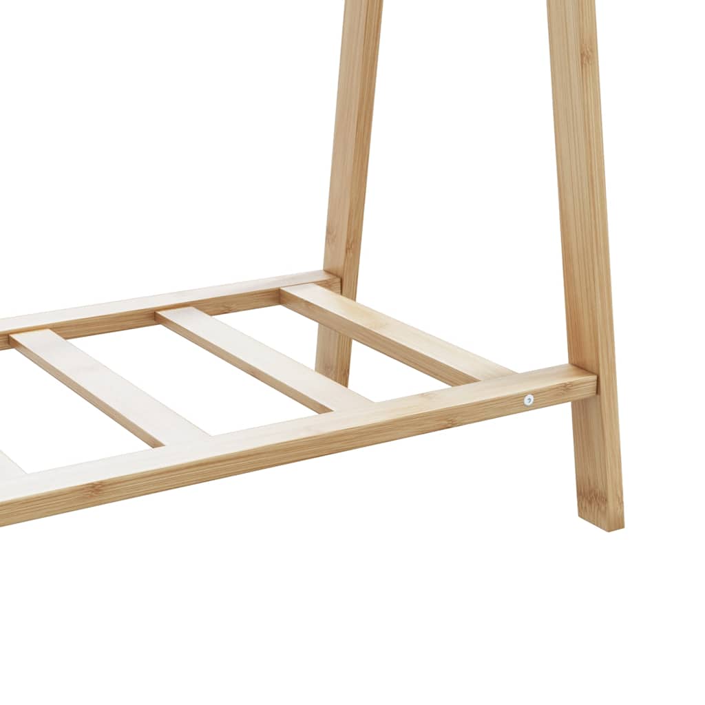 Kleiderständer mit Ablagen und Rollen 106x34x106,5 cm Bambus