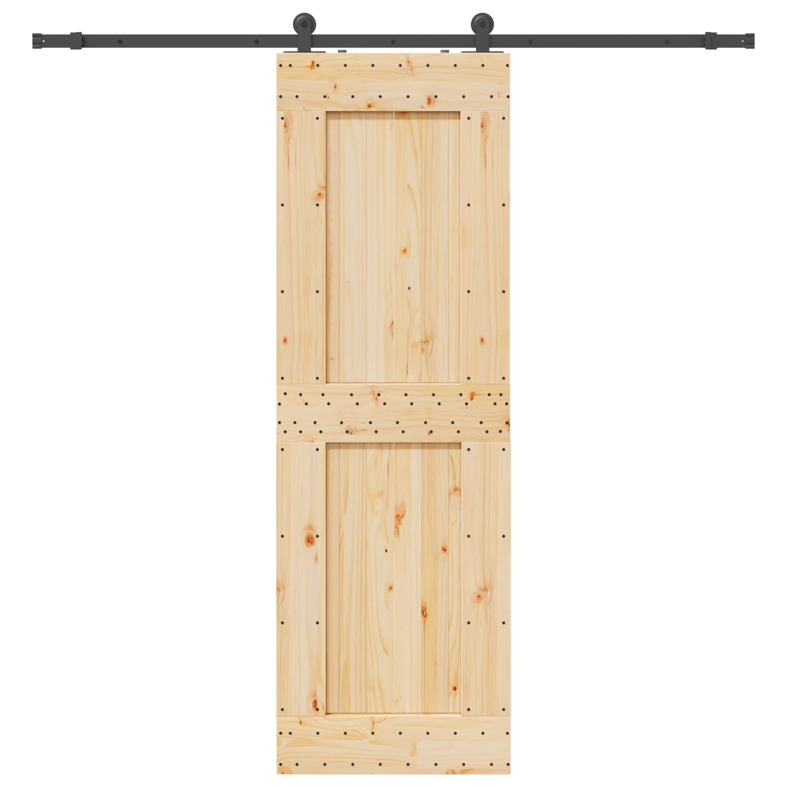 Schiebetür NARVIK Natürlich und Schwarz 70 x 210 cm (213,5 cm)