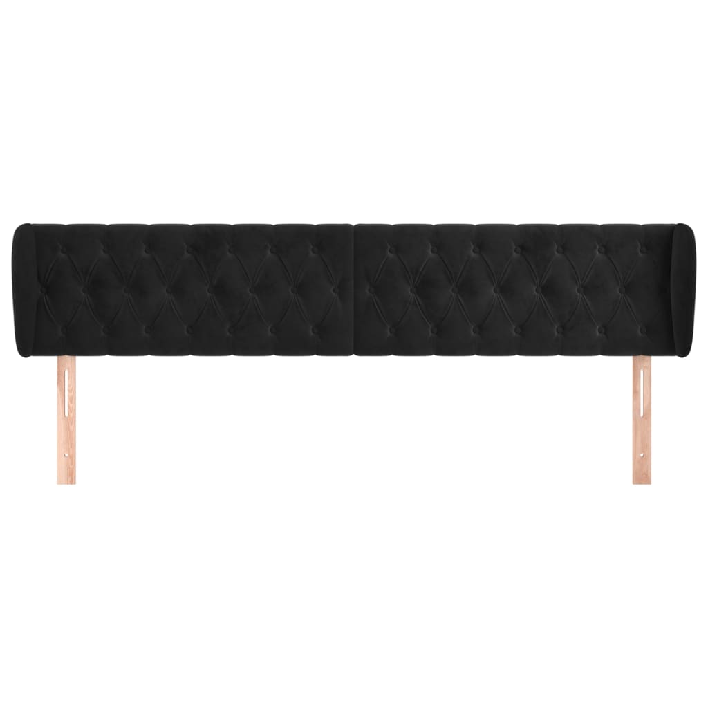 Kopfteil mit Ohren Dunkelblau 93x23x78/88 cm Samt