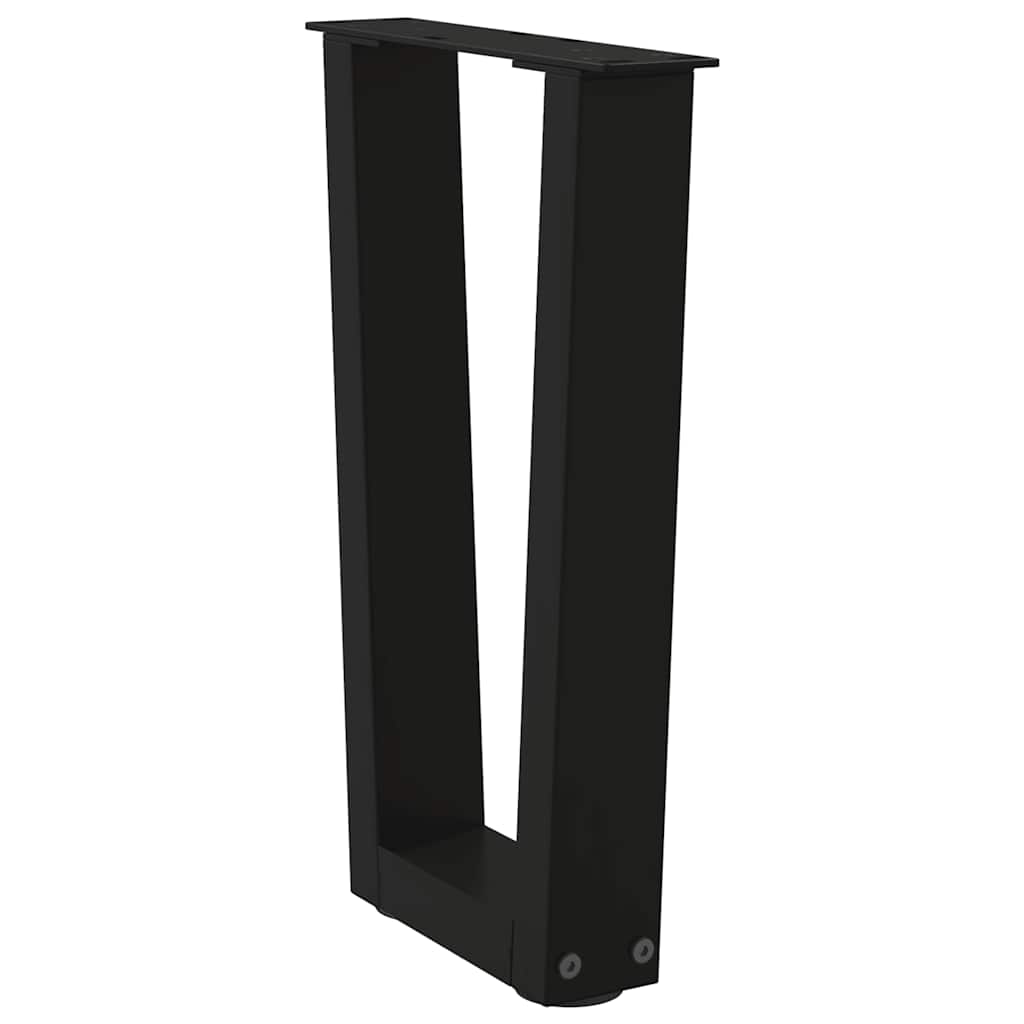 Couchtischbeine V-Form 2 Stück Schwarz 30x(30-31,3) cm Stahl