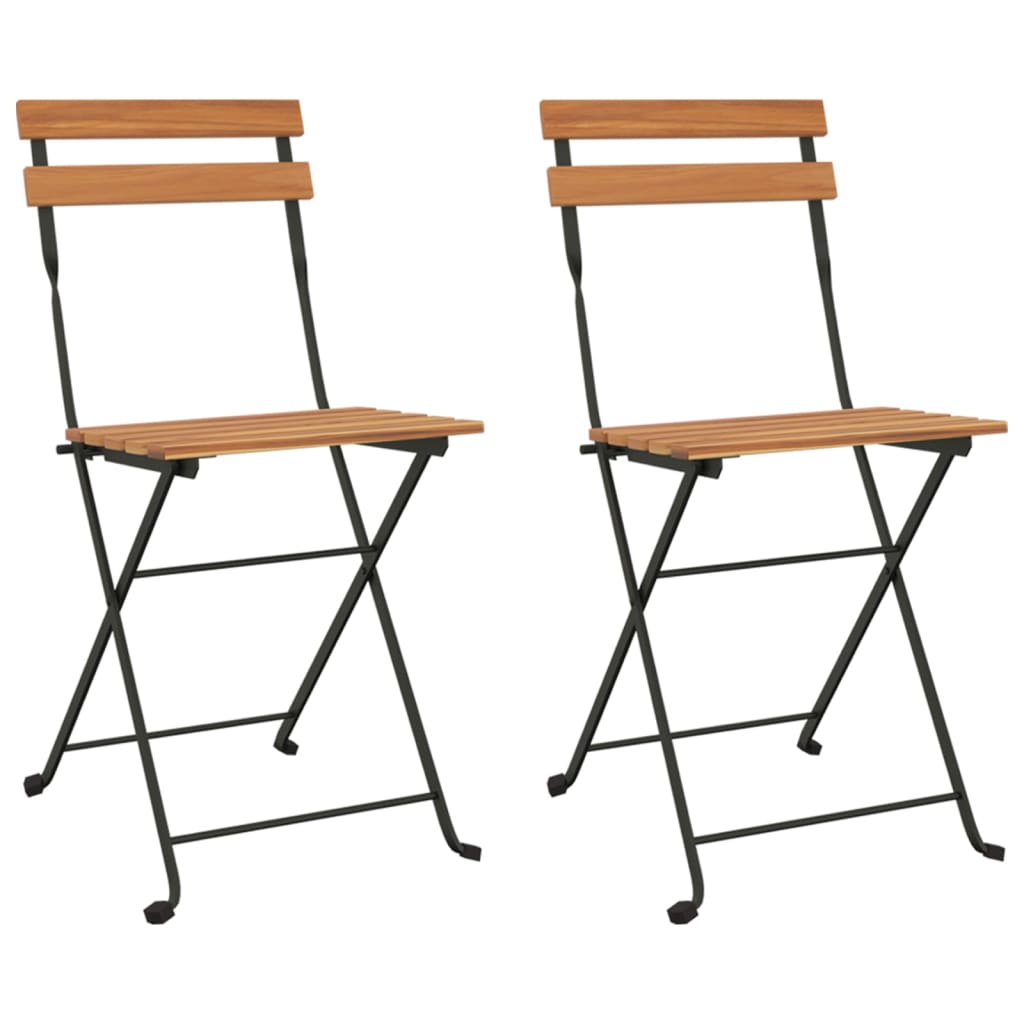 Bistrostühle 6 Stk. Klappbar Massivholz Teak und Stahl