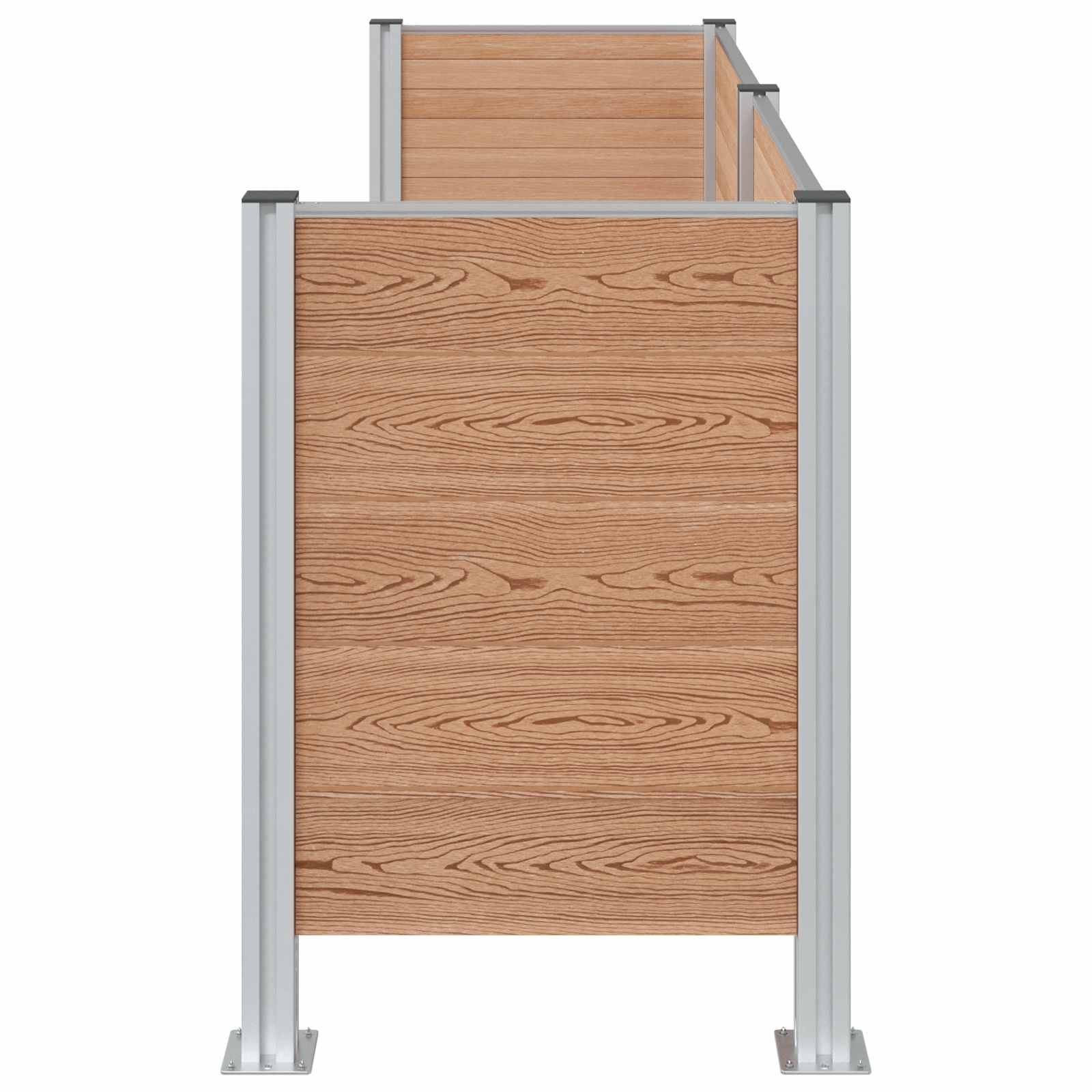 Mülltonnenzaun Braun 161 x 85 x 115 cm Aluminium und WPC