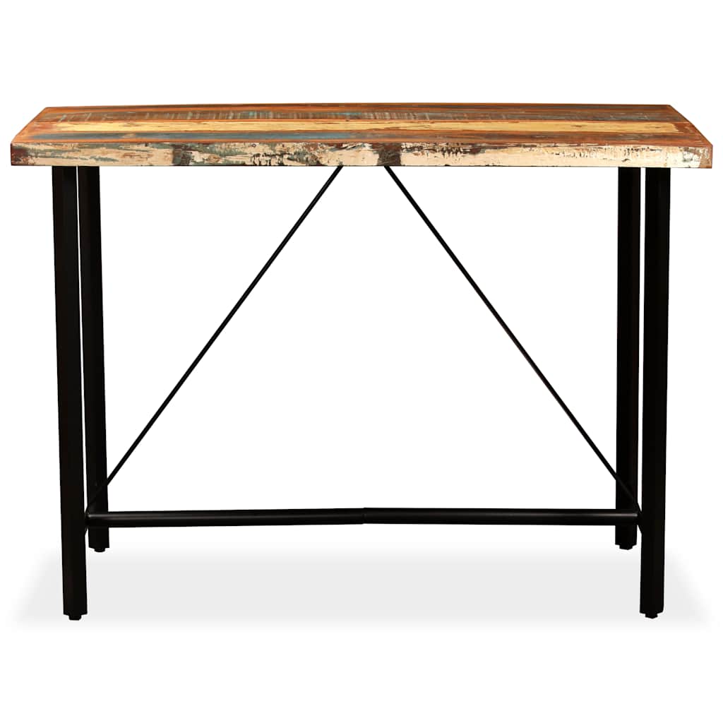3-tlg. Bar-Set Altholz Massiv, Echtleder und Canvas