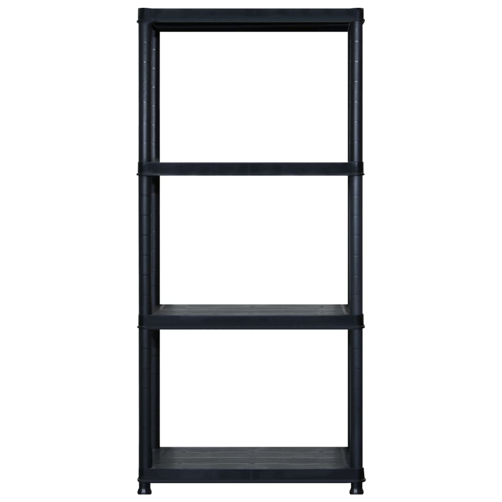 Lagerregal 4-Tier Schwarz 61x30,5x130 cm Kunststoff