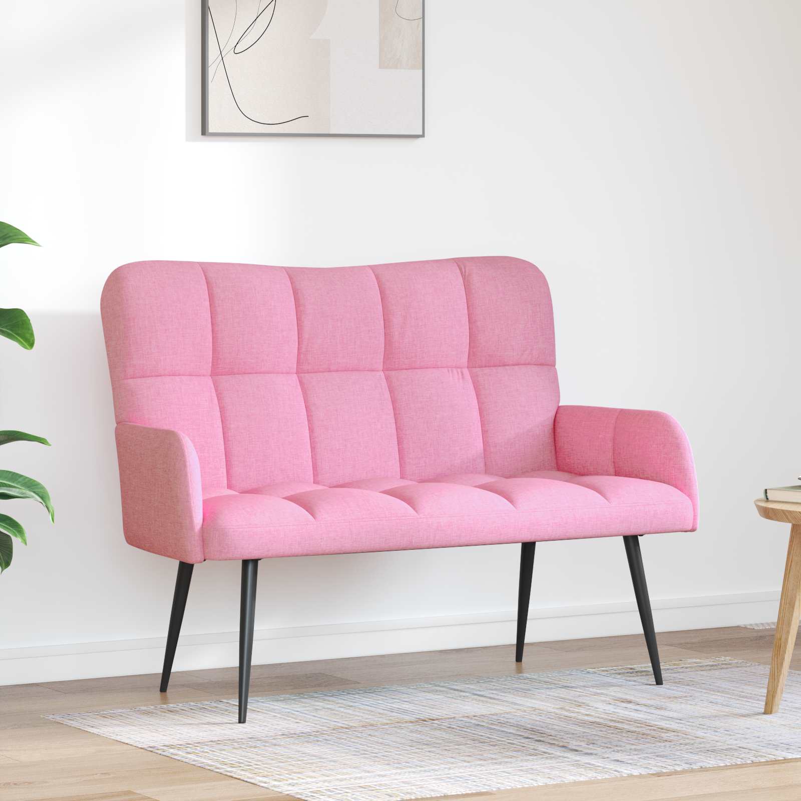 2-Sitzer Sofa Hellgrau 115 x 61 x 87 cm Stoff