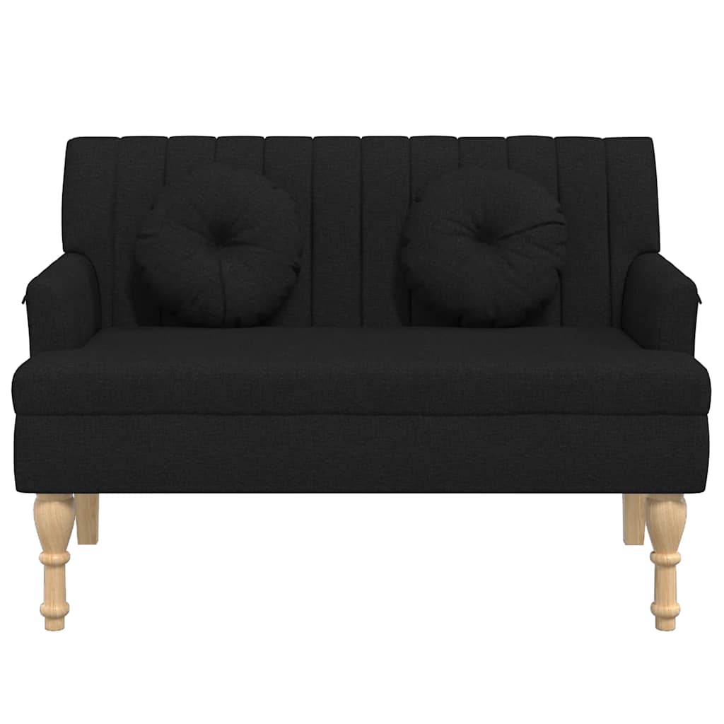 Sitzbank mit Kissen Dunkelgrau 113x64,5x75,5 cm Stoff