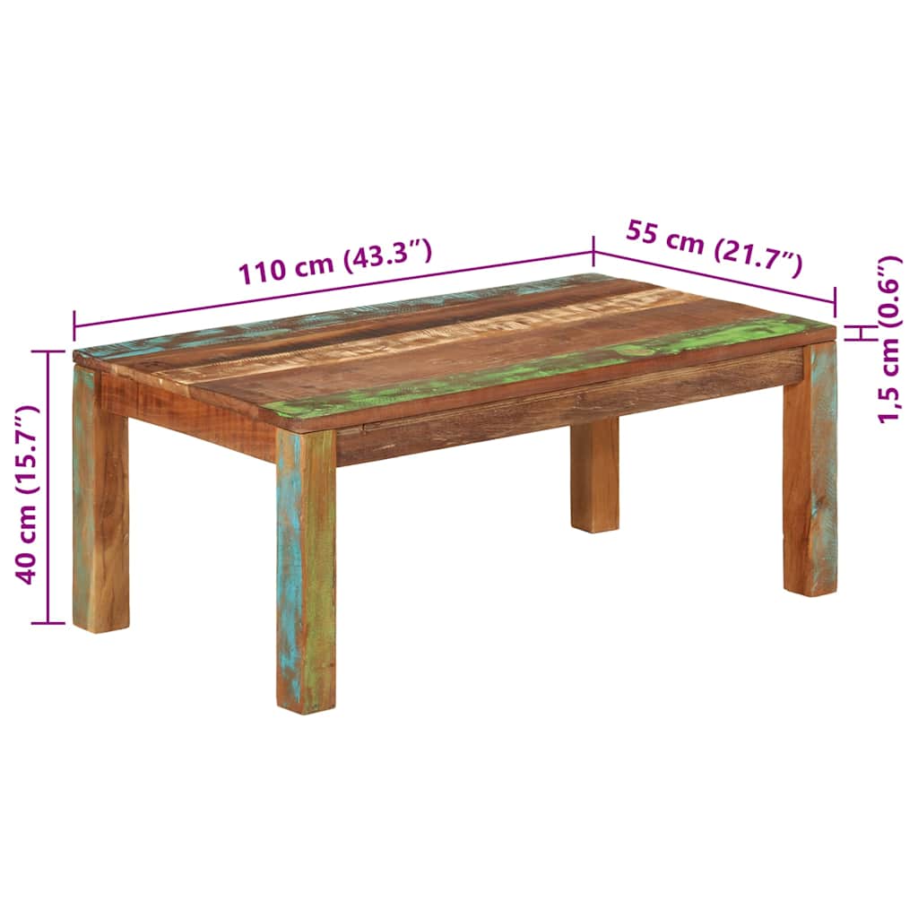 Couchtisch 80x80x40 cm Massivholz Mango