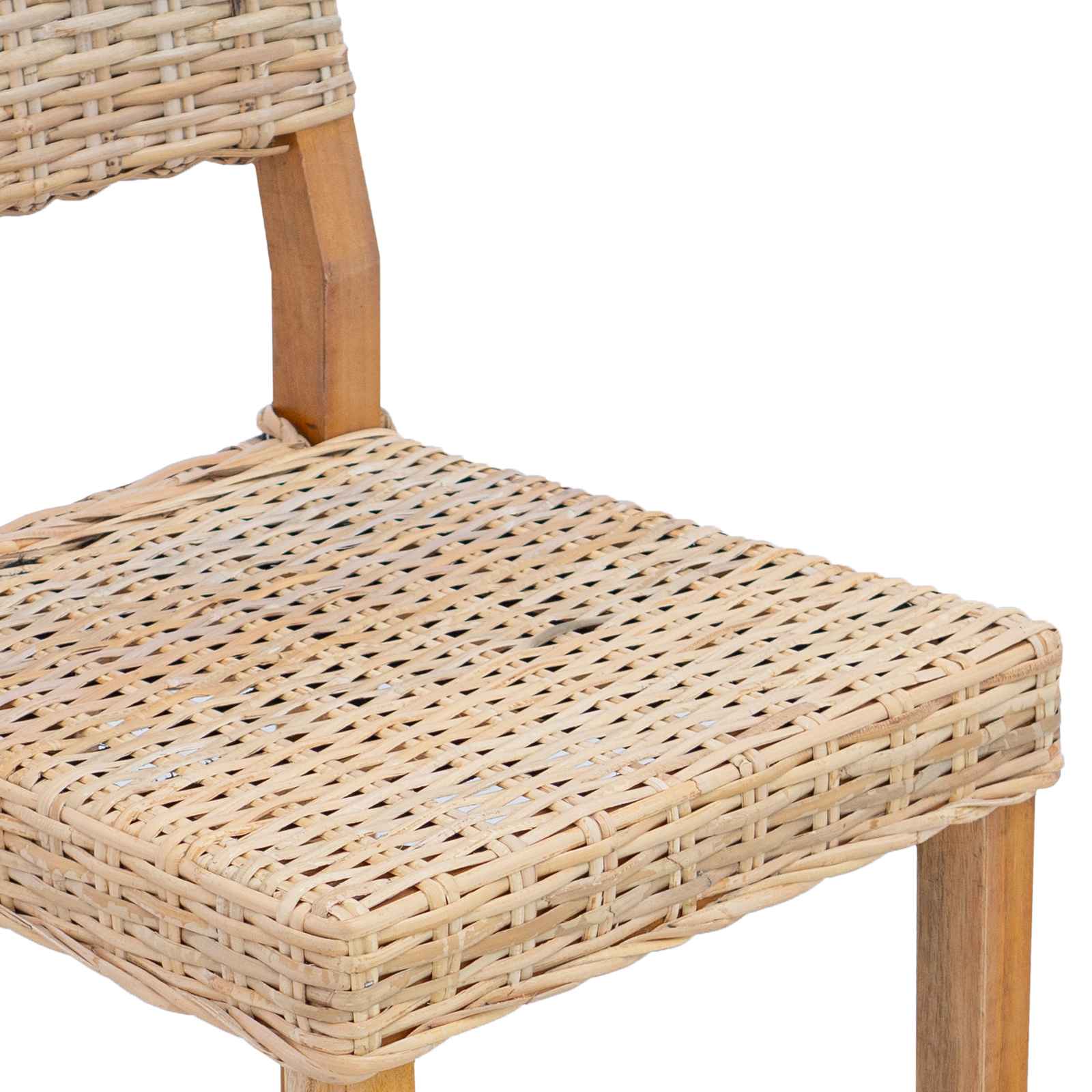 Esszimmerstuhl 2 pcs Kubu Rattan Weiß gewaschen 46 x 55 x 84 cm