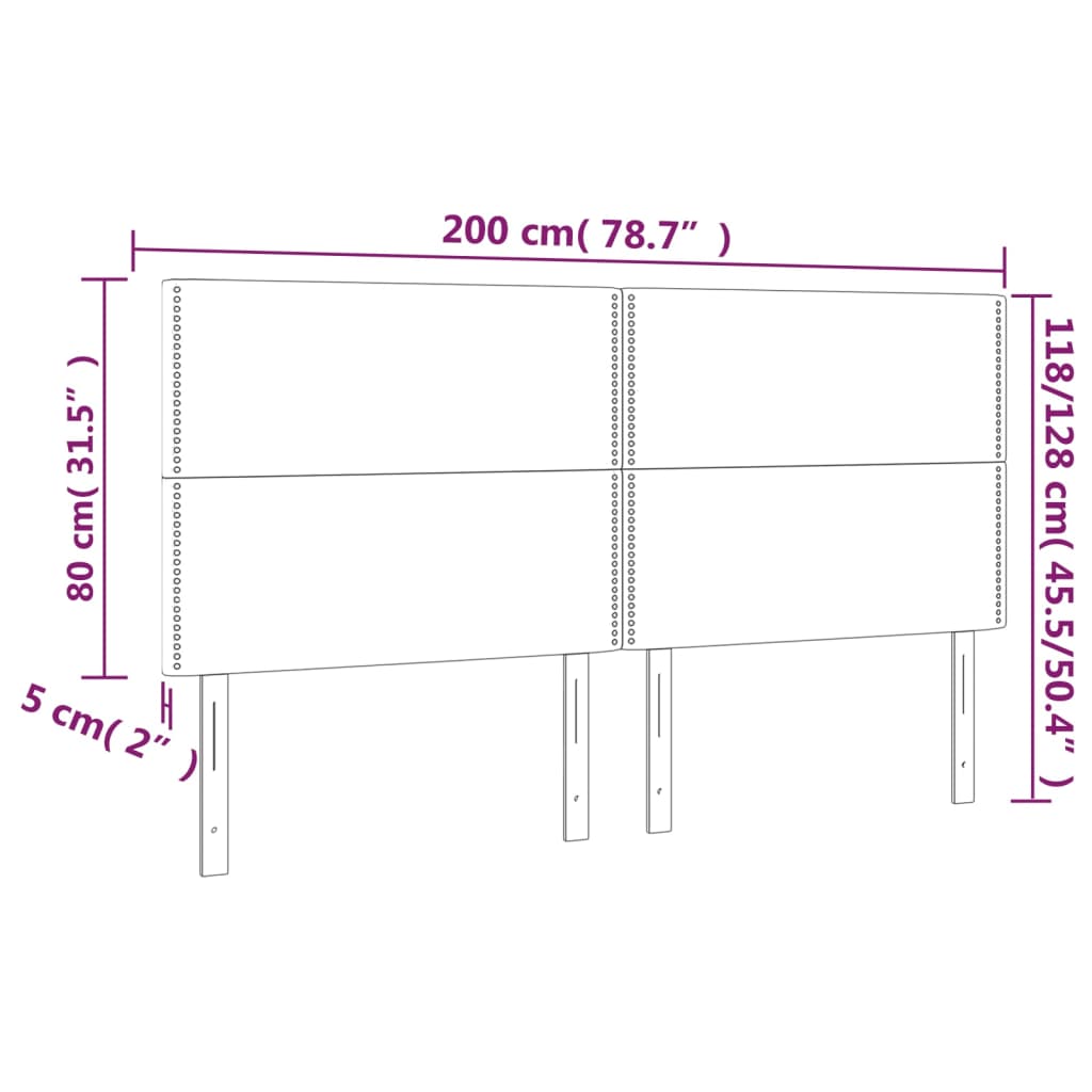 Kopfteil Dunkelgrau 80 x 5 x 118/128 cm Stoff