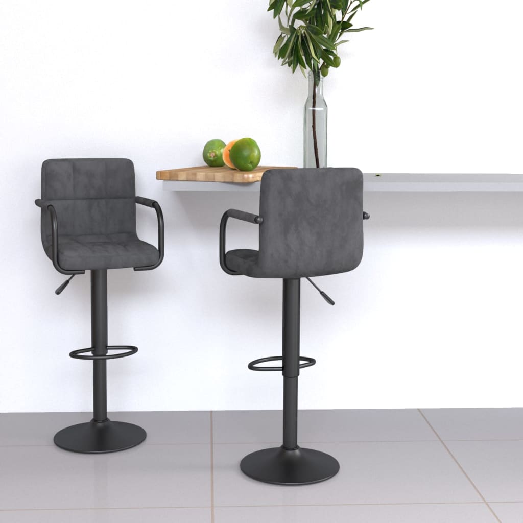 Barhocker 2 Stk. Blau Samt