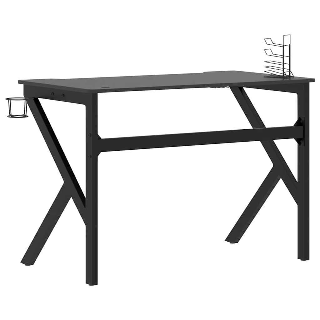 Gaming-Schreibtisch mit K-Gestell Schwarz 90x60x75 cm
