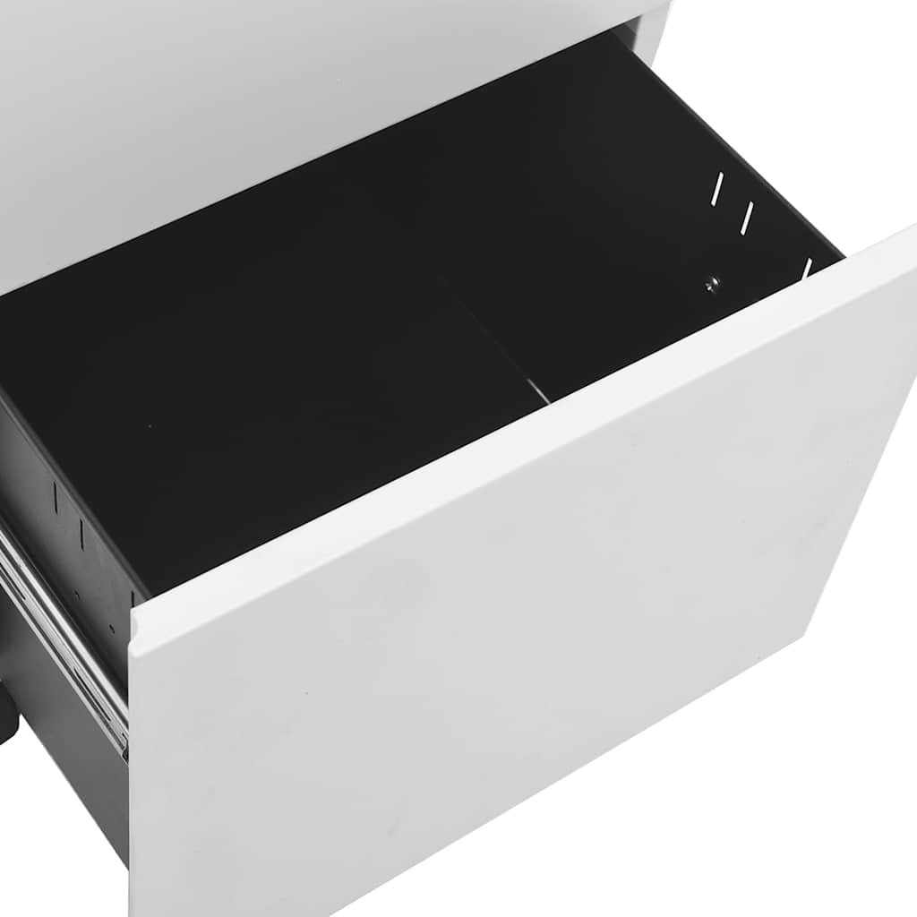 Aktenschrank mit Rollen Weiß 39x45x67 cm Stahl
