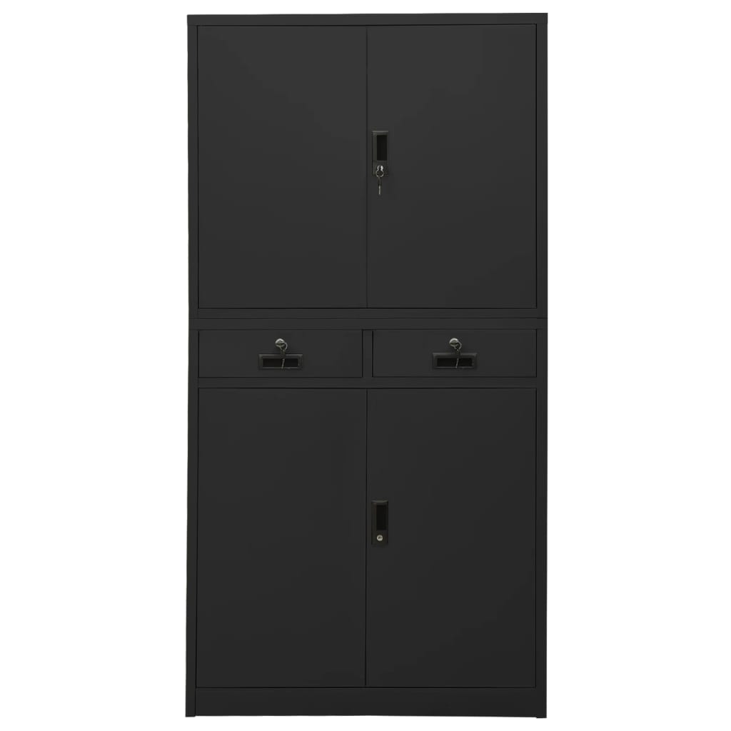 Büroschrank Weiß 90x40x180 cm Stahl