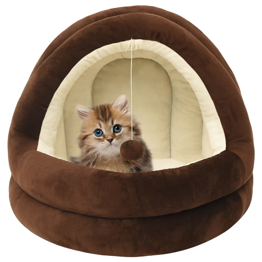 Katzenbett 50x50x45 cm Grau und Creme