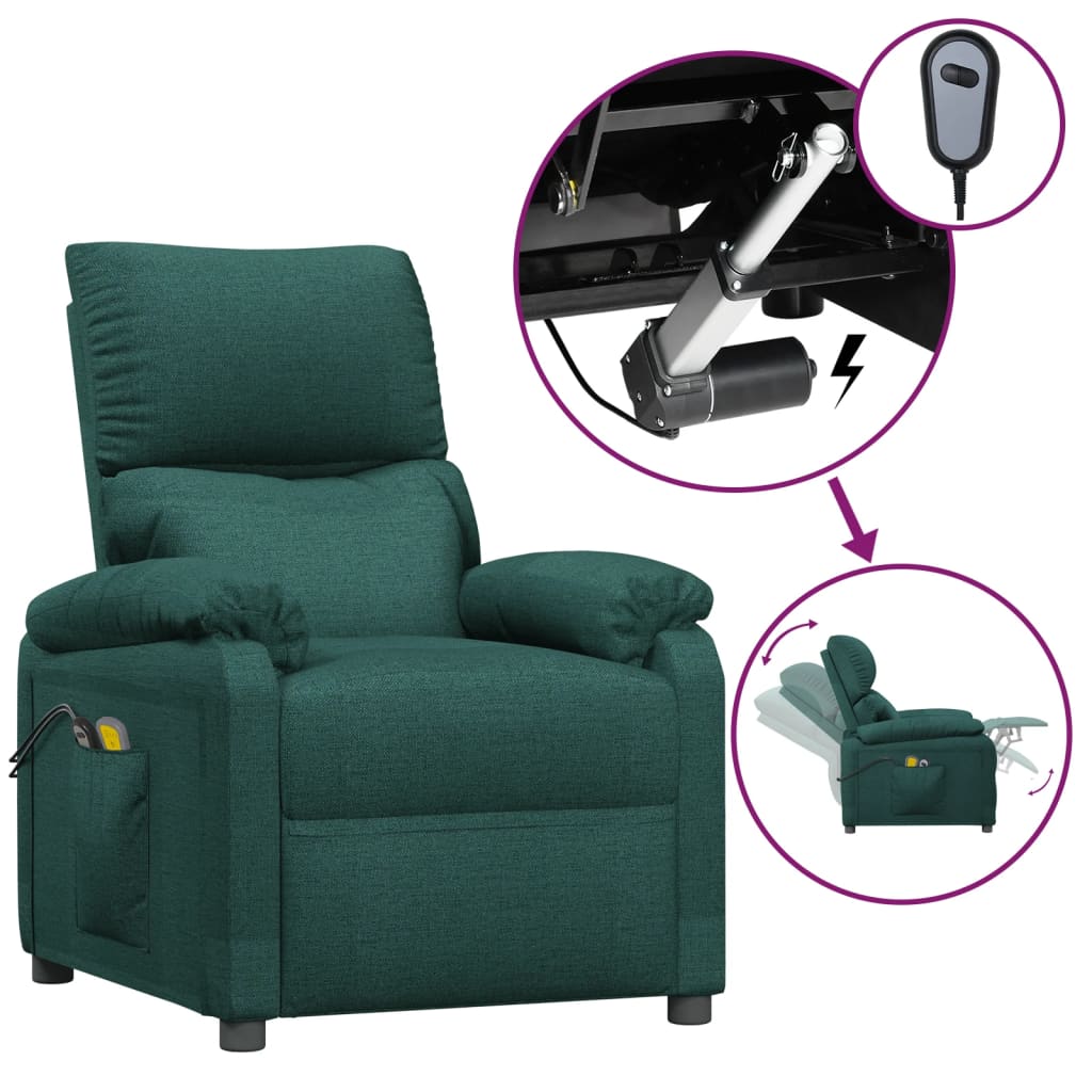 Massagesessel Elektrisch Schwarz Stoff