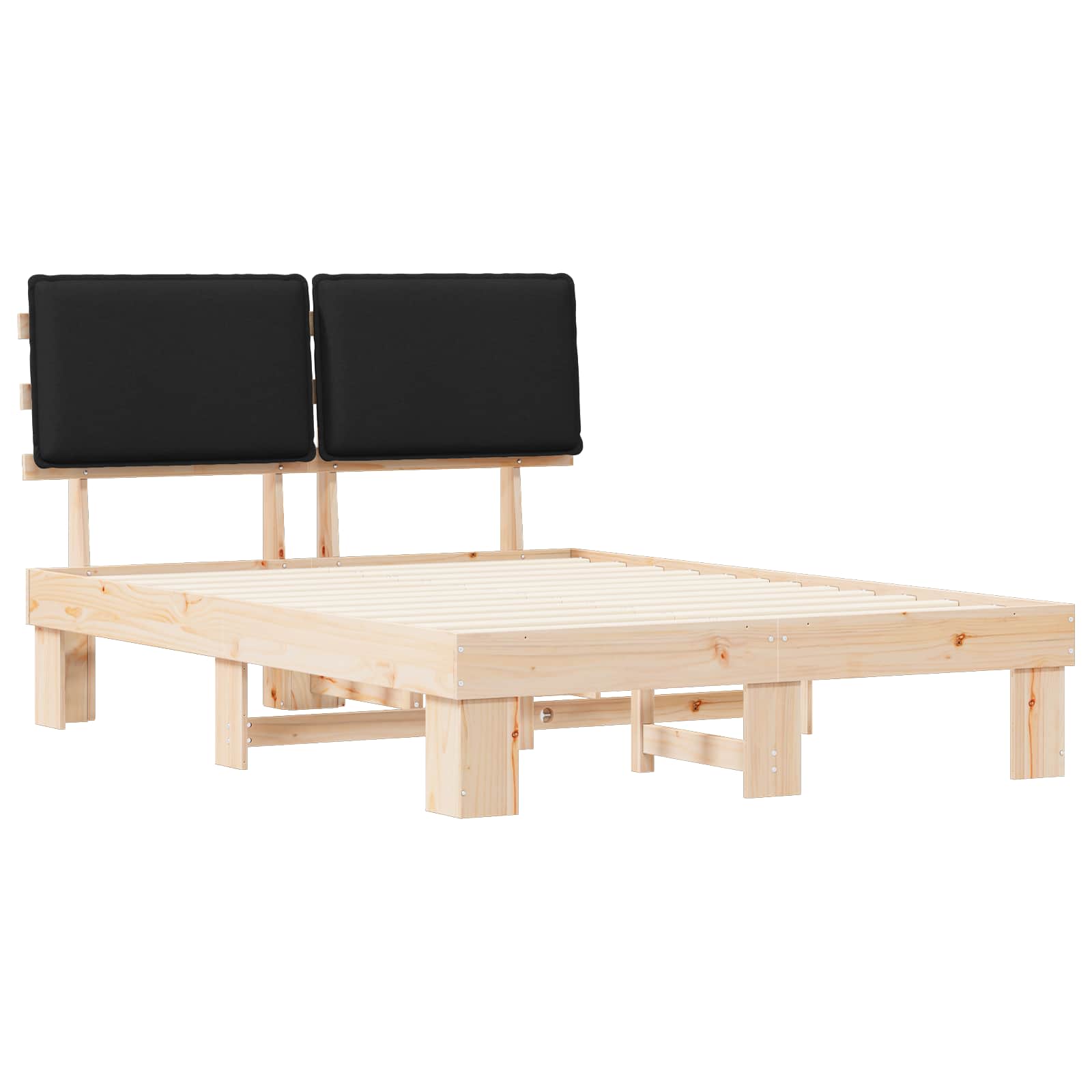 Bettgestell mit gepolstertem Kopfteil Hellgrau 200 x 200 cm