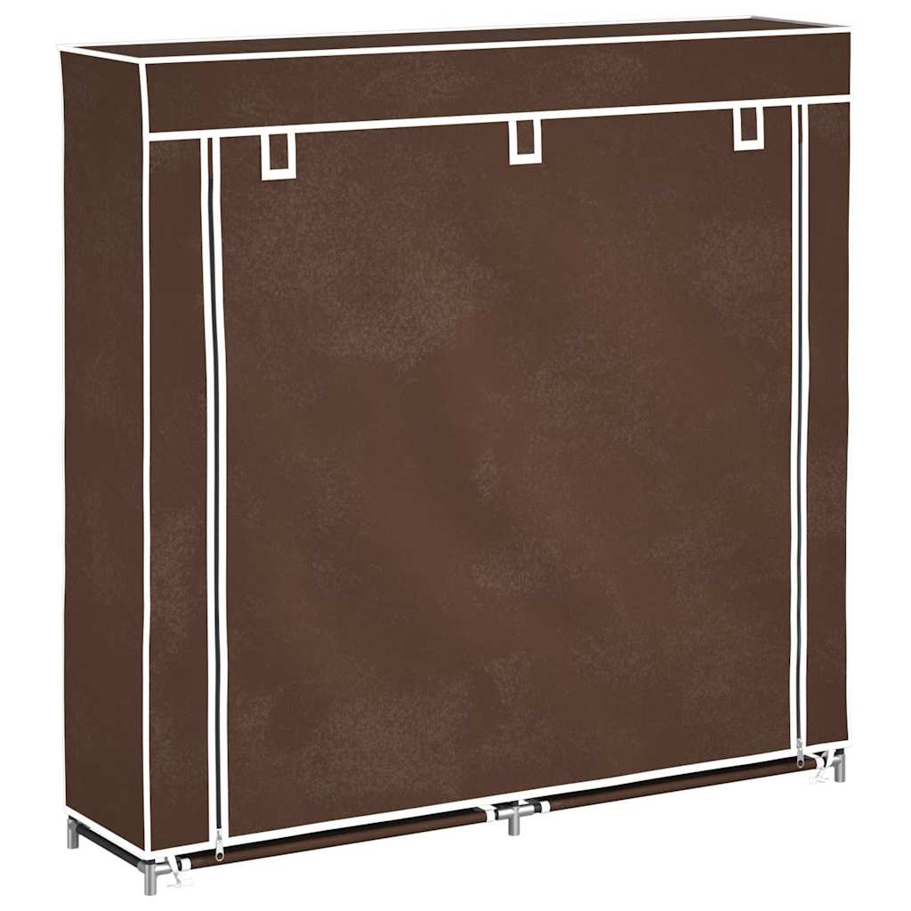 Stoff Schuhschrank mit Abdeckung 115 x 28 x 110 cm Schwarz