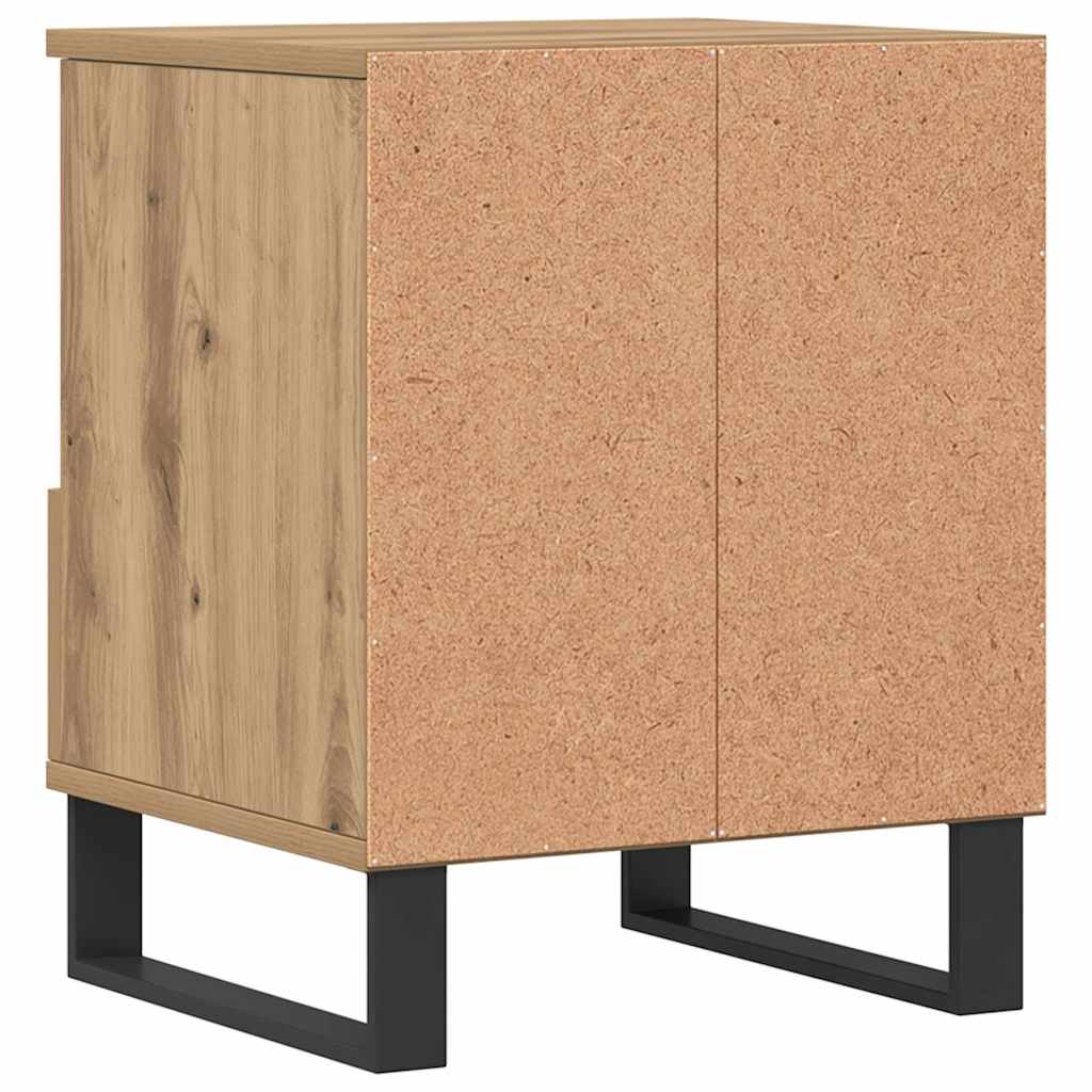 Bettschrank Schwarz Eichen-Optik 40 x 35 x 50 cm Holzwerkstoff
