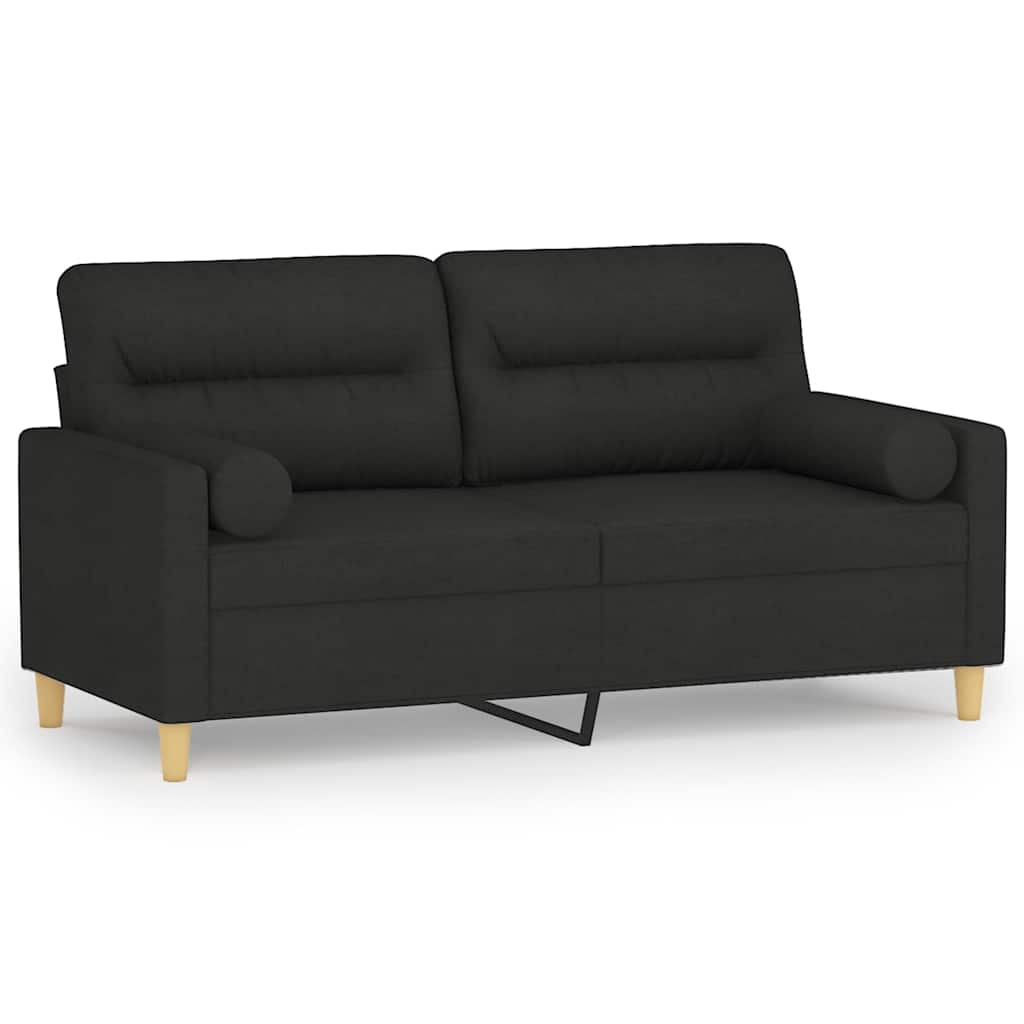 2-Sitzer-Sofa mit Zierkissen Braun 120 cm Stoff