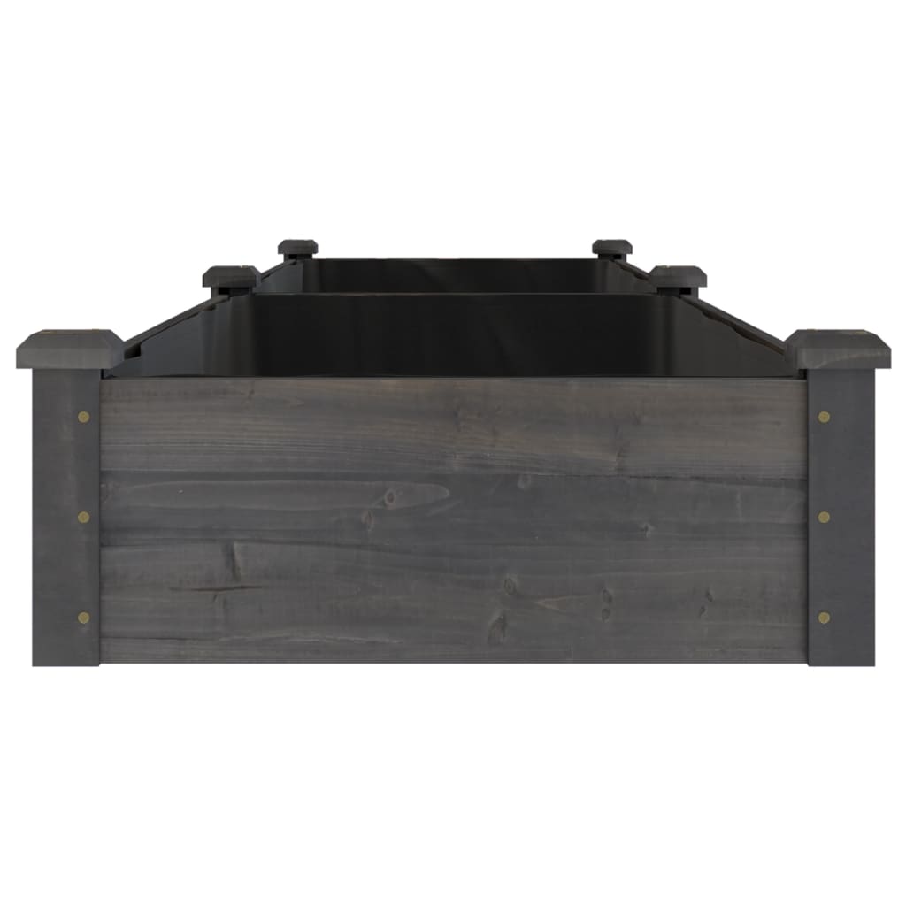 Hochbeet mit Einsatz Grau 120x45x25 cm Massivholz Tanne