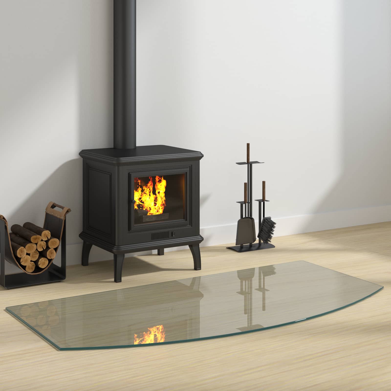 Feuerstelle Glasplatte Transparent 80 x 50 cm Glas