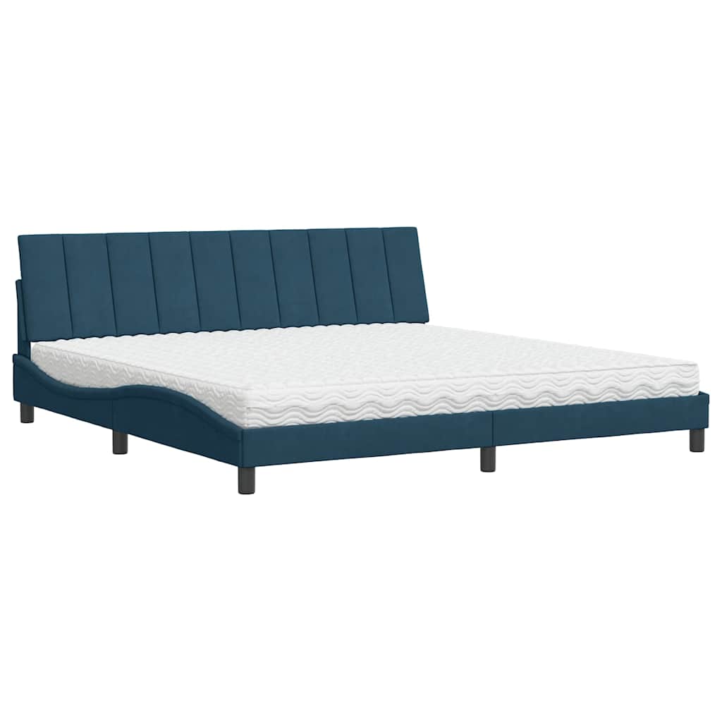 Bett mit Matratze "Hanko" Hellgrau 80x200 cm Samt